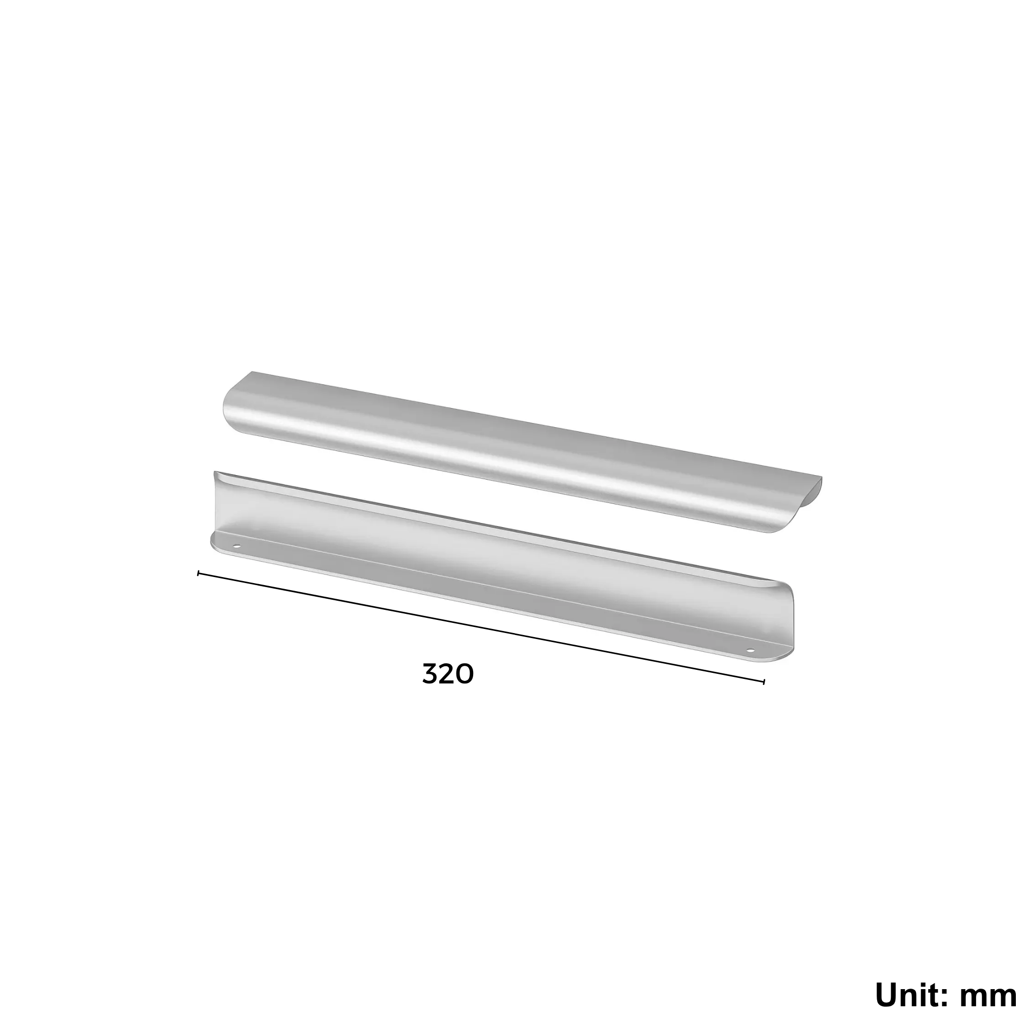 Wardrobe Handle, Stainless Steel, 320 mm, 2 Pack (Ikea BILLSBRO)