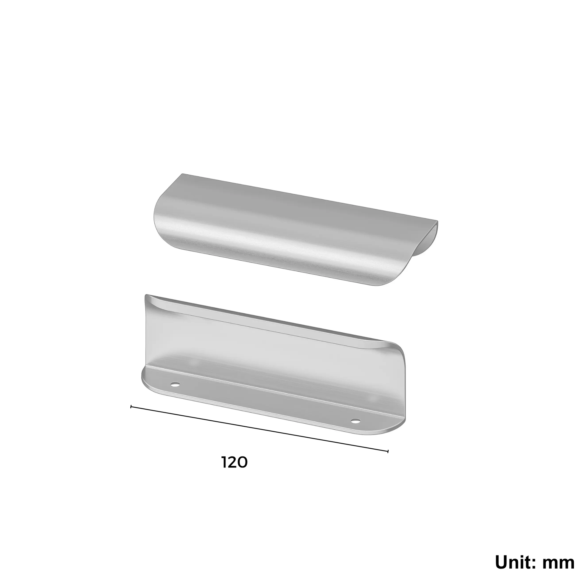 Handle, Stainless Steel Colour, 120 mm, 2 Pack (Ikea BILLSBRO)