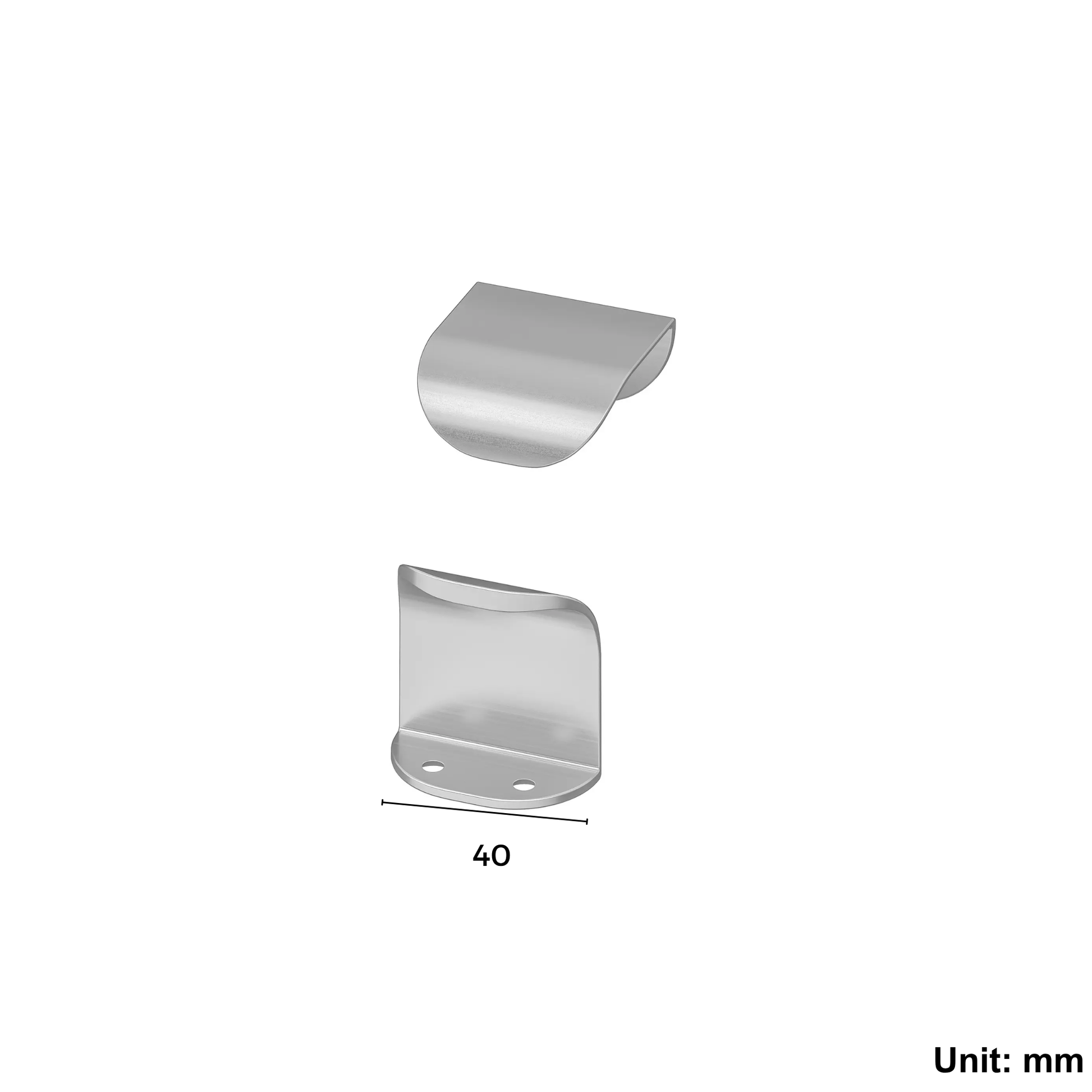 Handle Stainless Steel Colour 40 mm, 2 Pack (Ikea BILLSBRO)