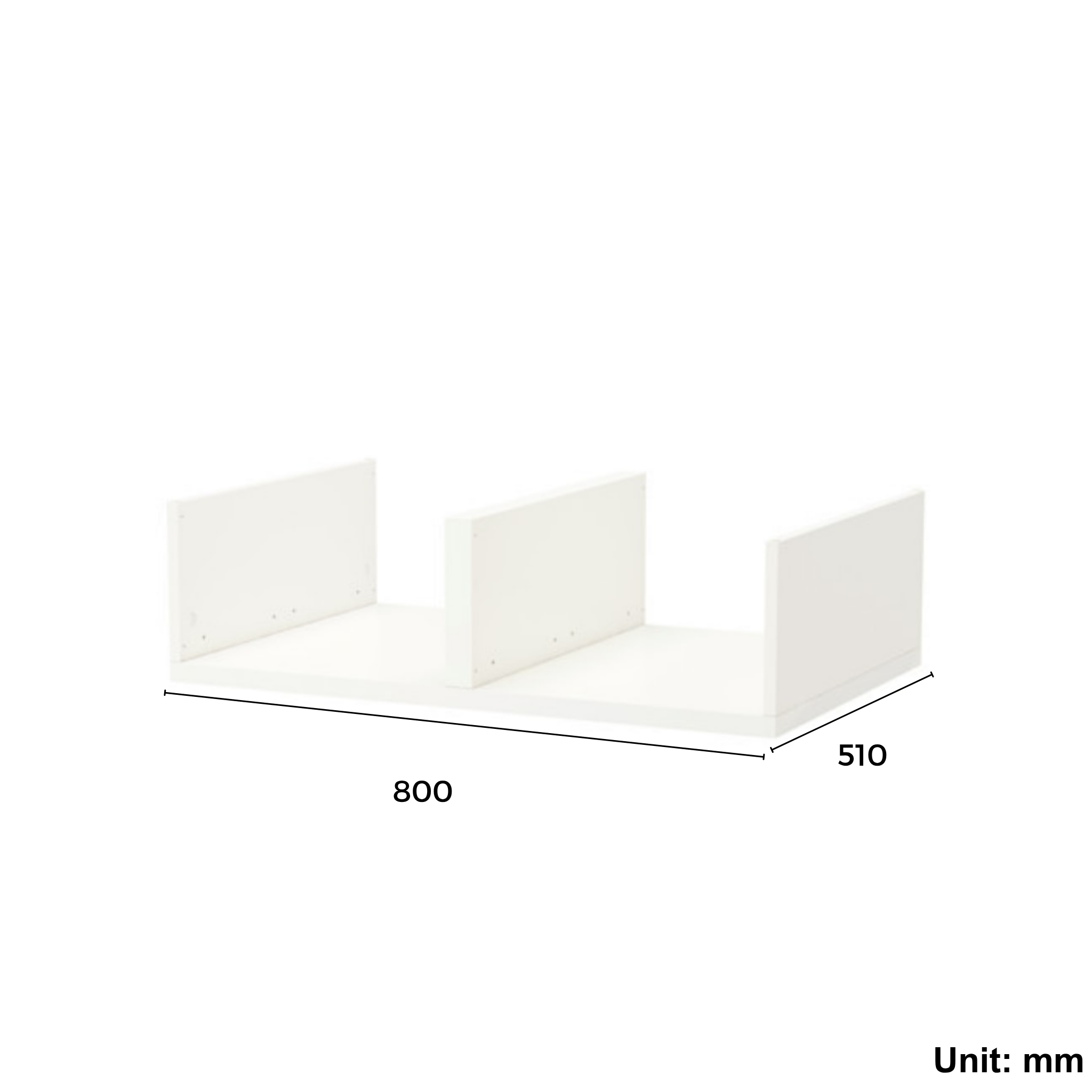 Wardrobe Insert 80x51cm White (Ikea ELVARLI)