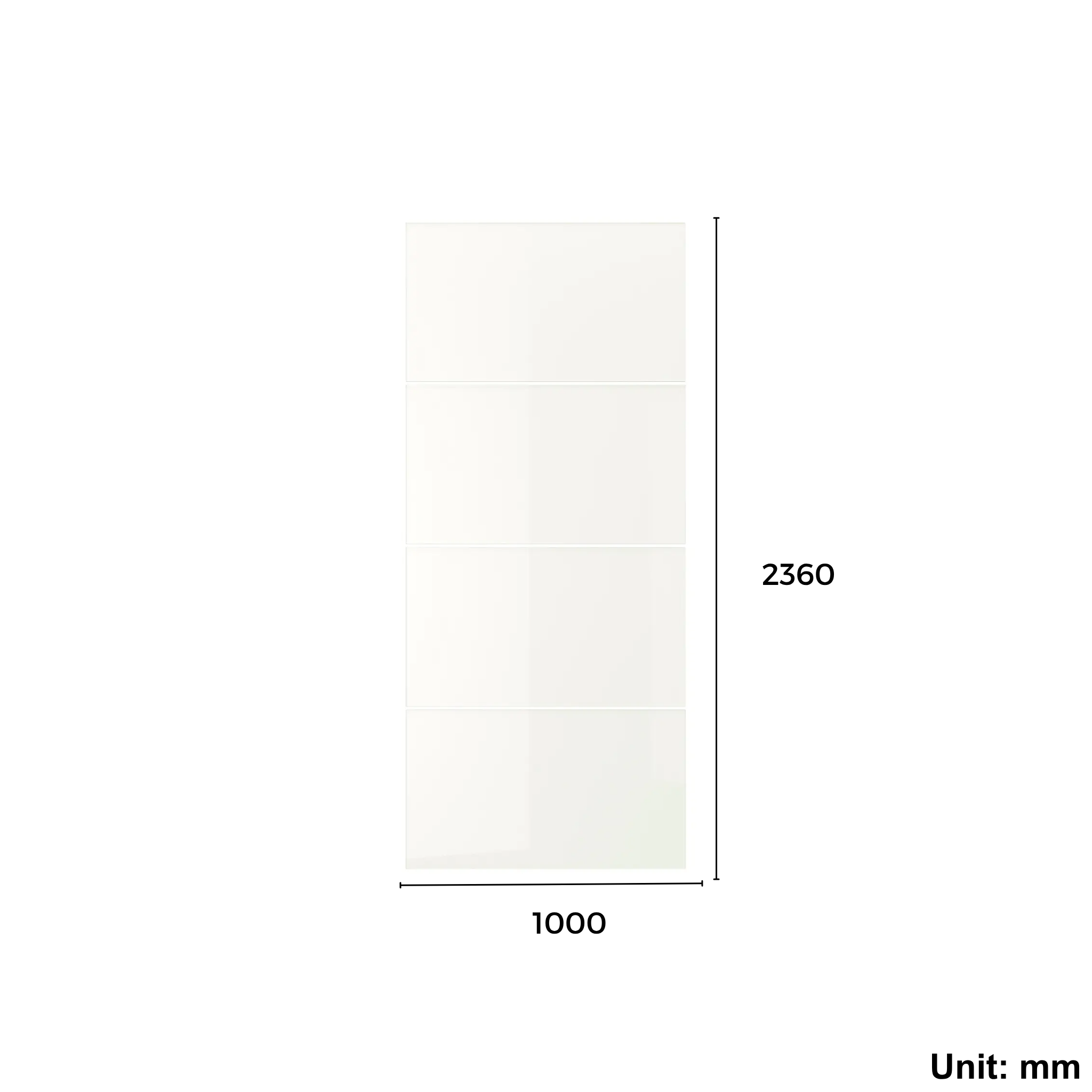 Wardrobe Sliding Door 100x236cm White Glass (Ikea FARVIK)