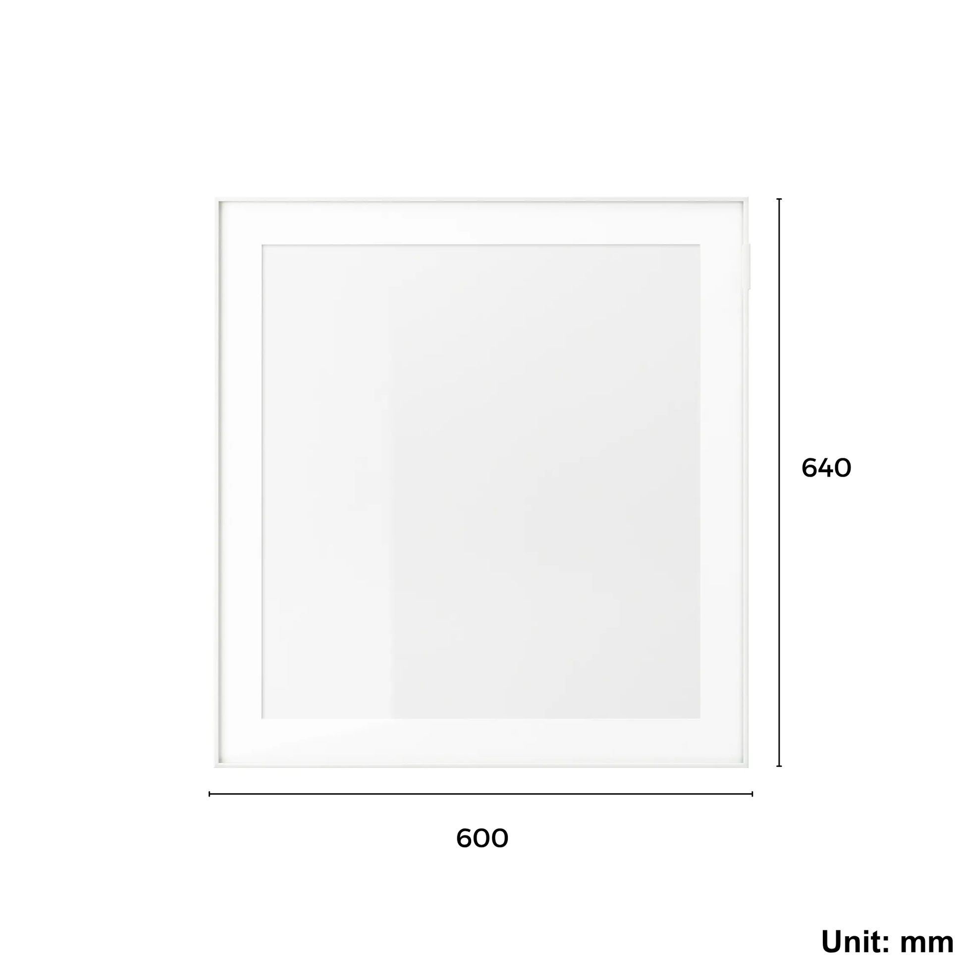 Glass Door 60x64cm White, Clear Glass (Ikea GLASSVIK)