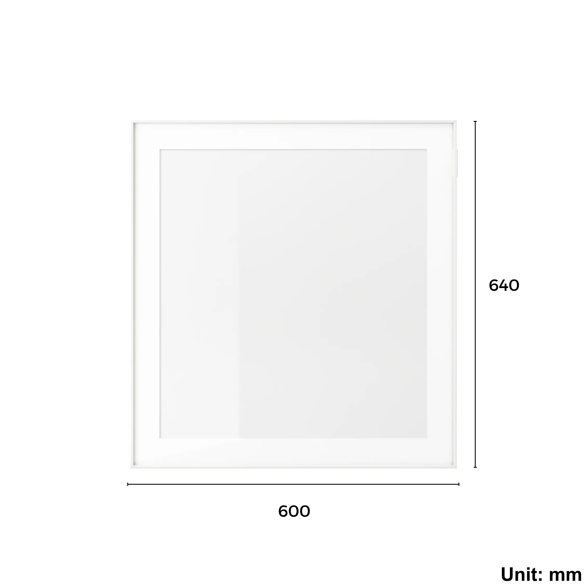 Glass Door 60x64cm White, Clear Glass (Ikea GLASSVIK)