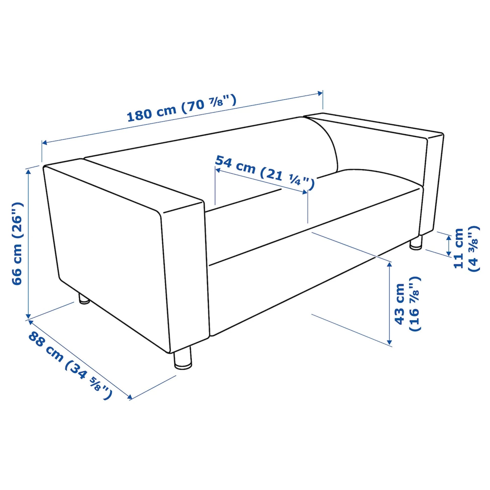 IKEA KLIPPAN Two-seat sofa, Vissle grey