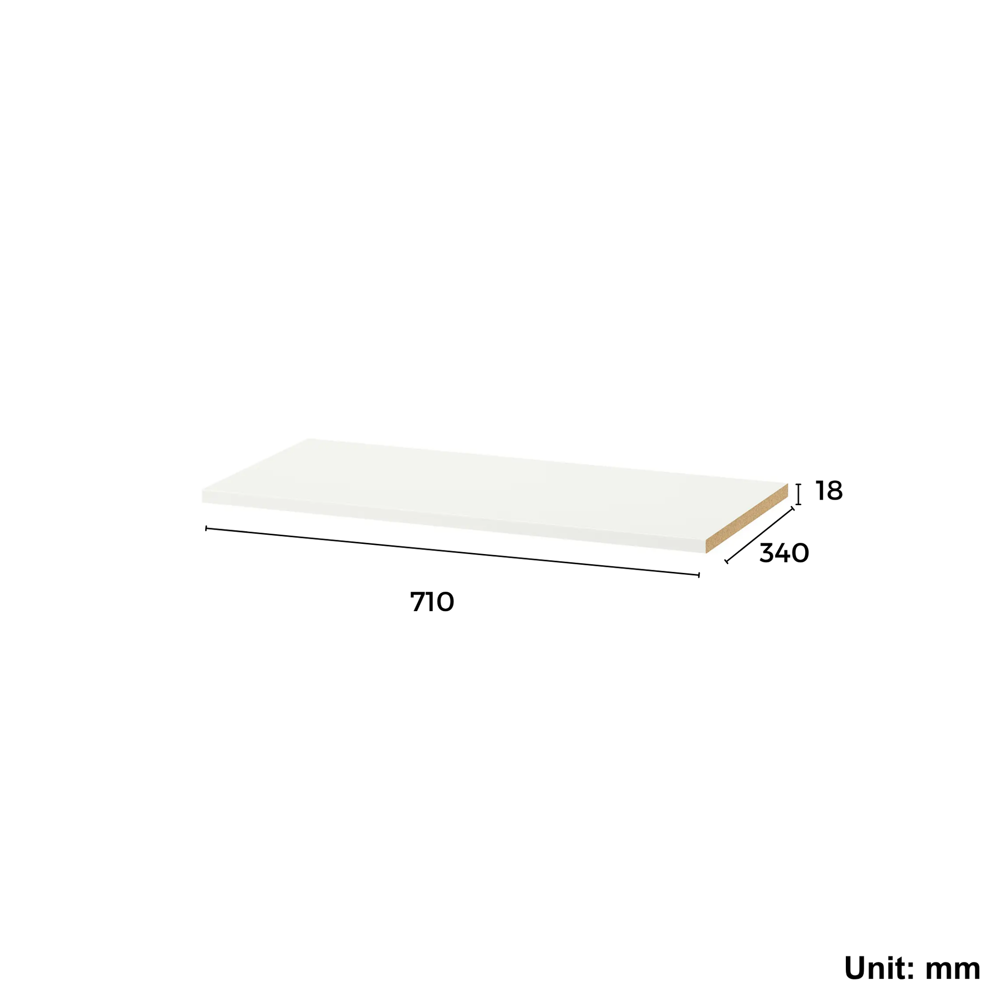 Wardrobe Shelf 71x34cm White (Ikea KOMPLEMENT)