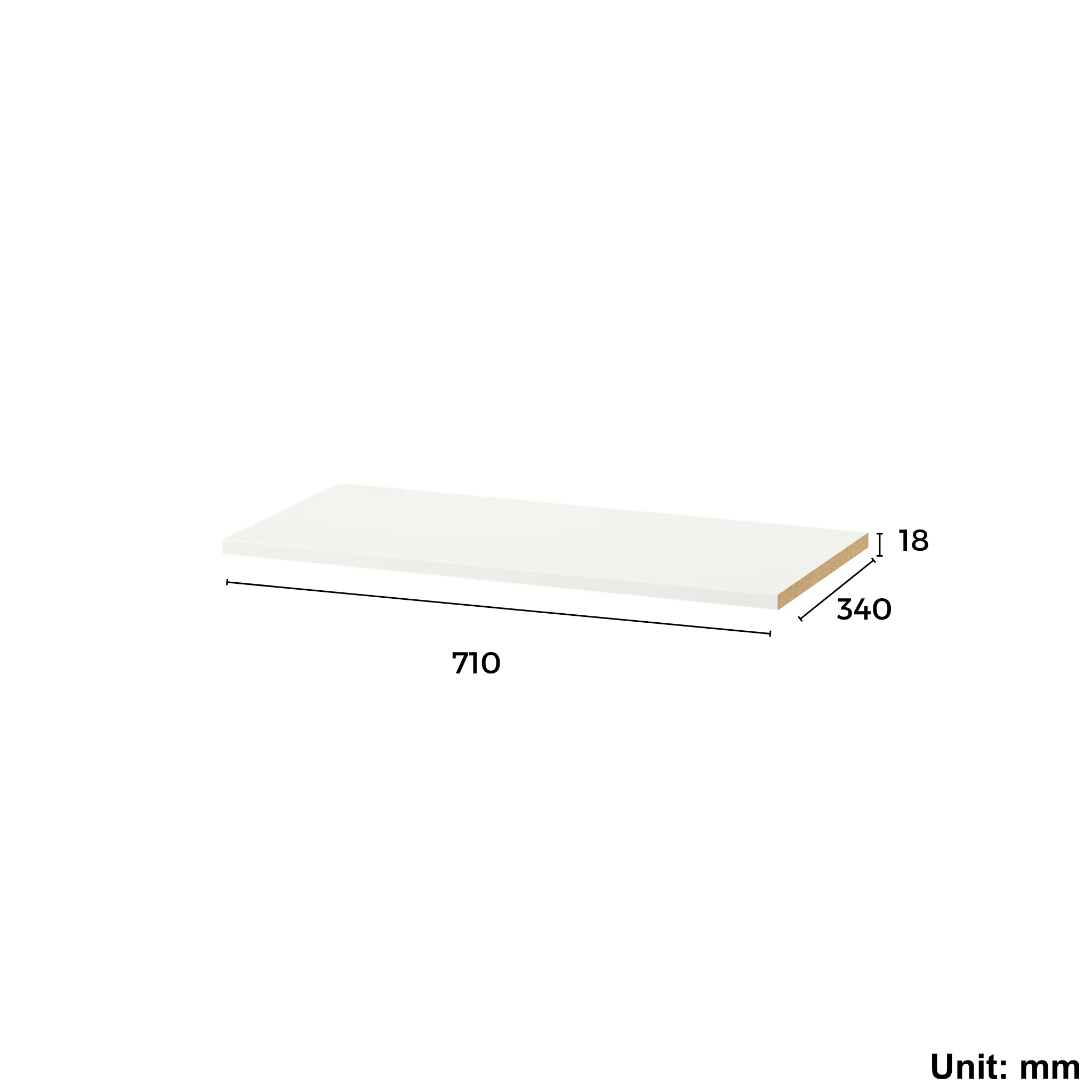 Wardrobe Shelf 71x34cm White (Ikea KOMPLEMENT)