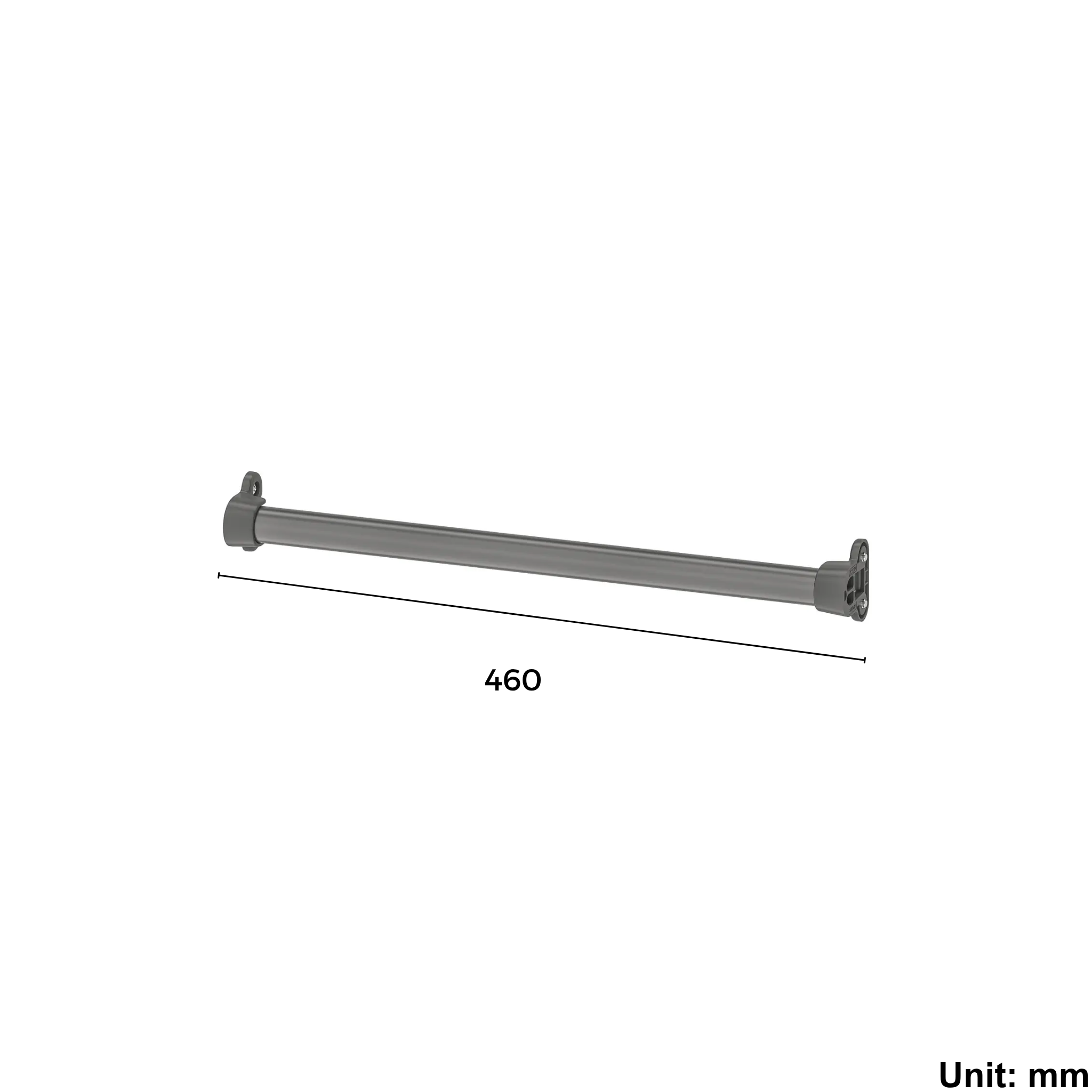Wardrobe Clothes Rail 46cm Dark Grey (Ikea KOMPLEMENT)