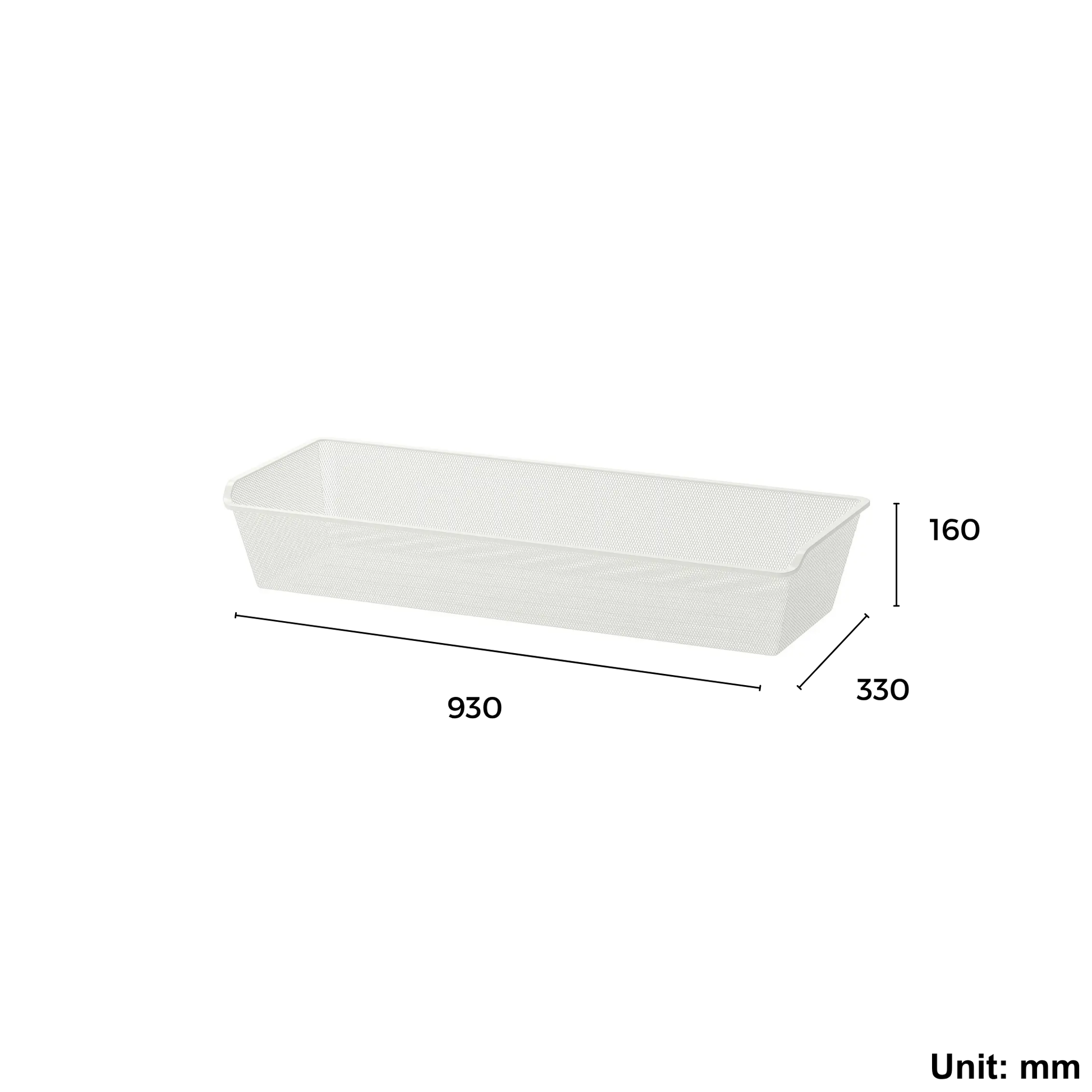 Wardrobe Mesh Basket 100x35cm White (Ikea KOMPLEMENT)