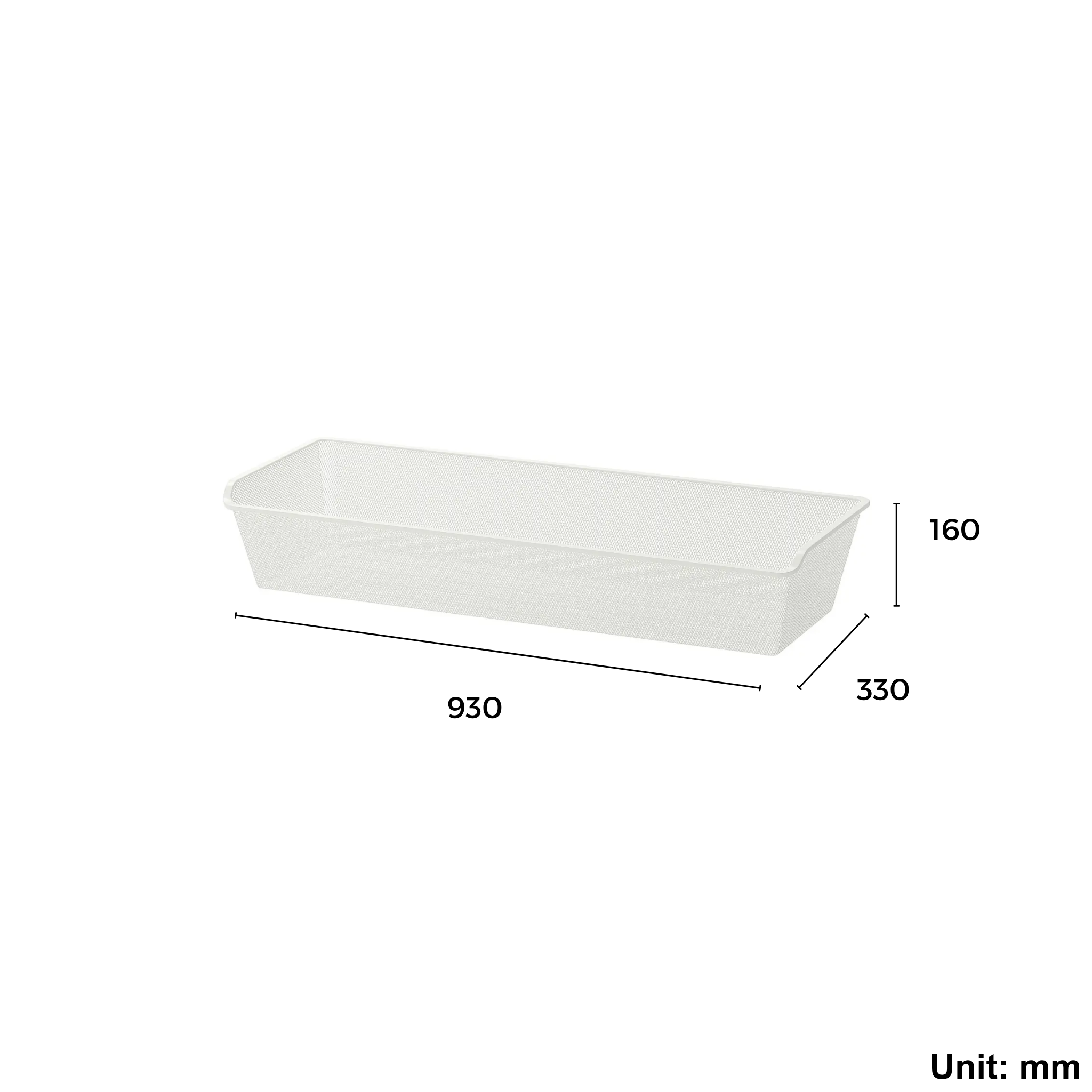 Wardrobe Mesh Basket 100x35cm White (Ikea KOMPLEMENT)