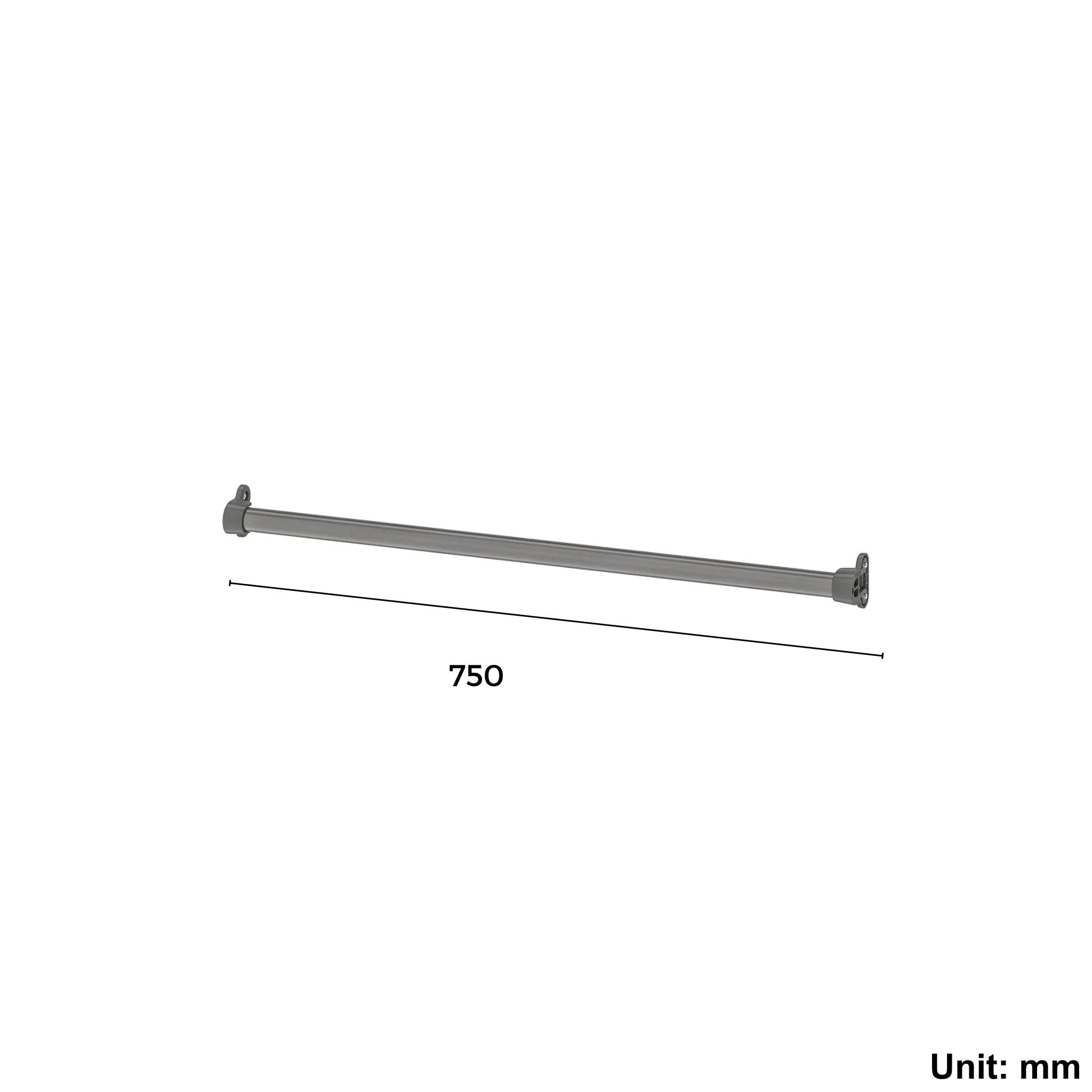 Wardrobe Clothes Rail 75cm Dark Grey (Ikea KOMPLEMENT)