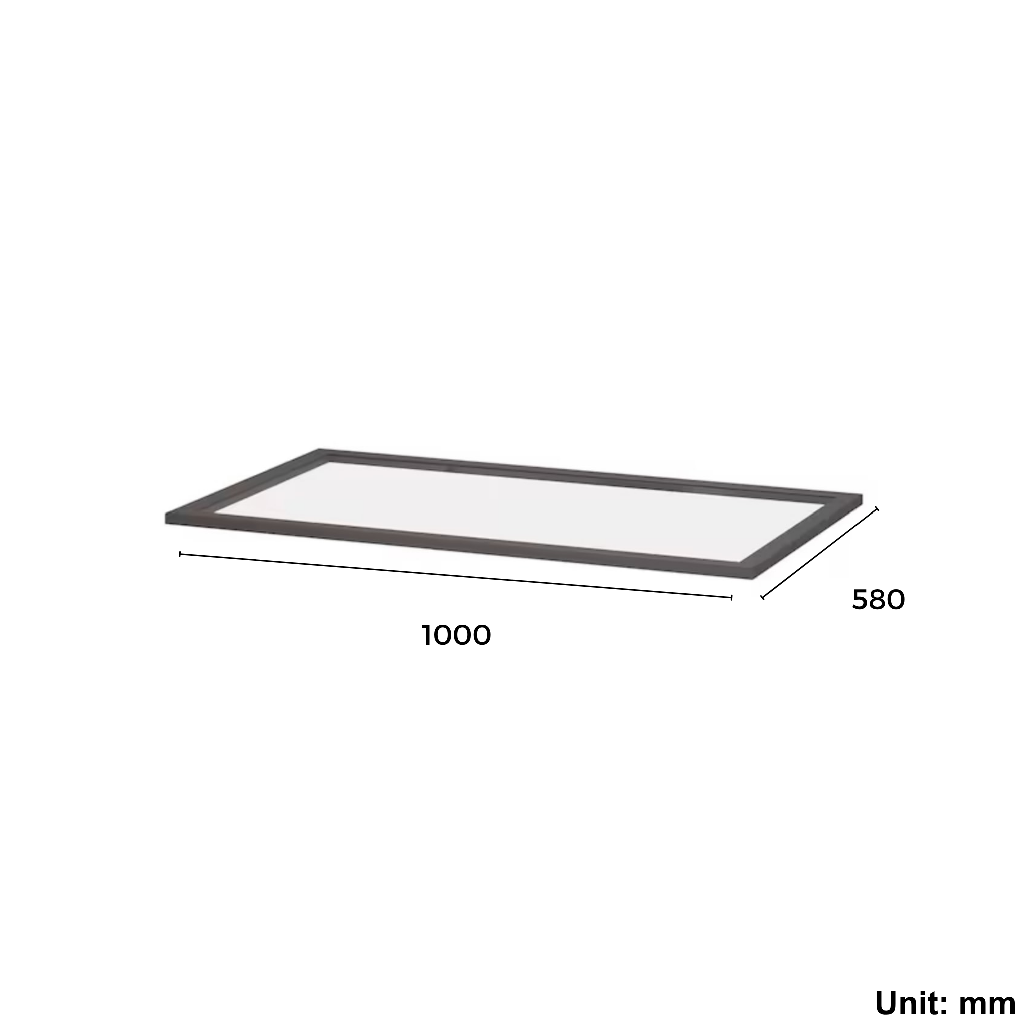 Wardrobe Glass Shelf, 100x58cm Black-Brown (Ikea KOMPLEMENT)