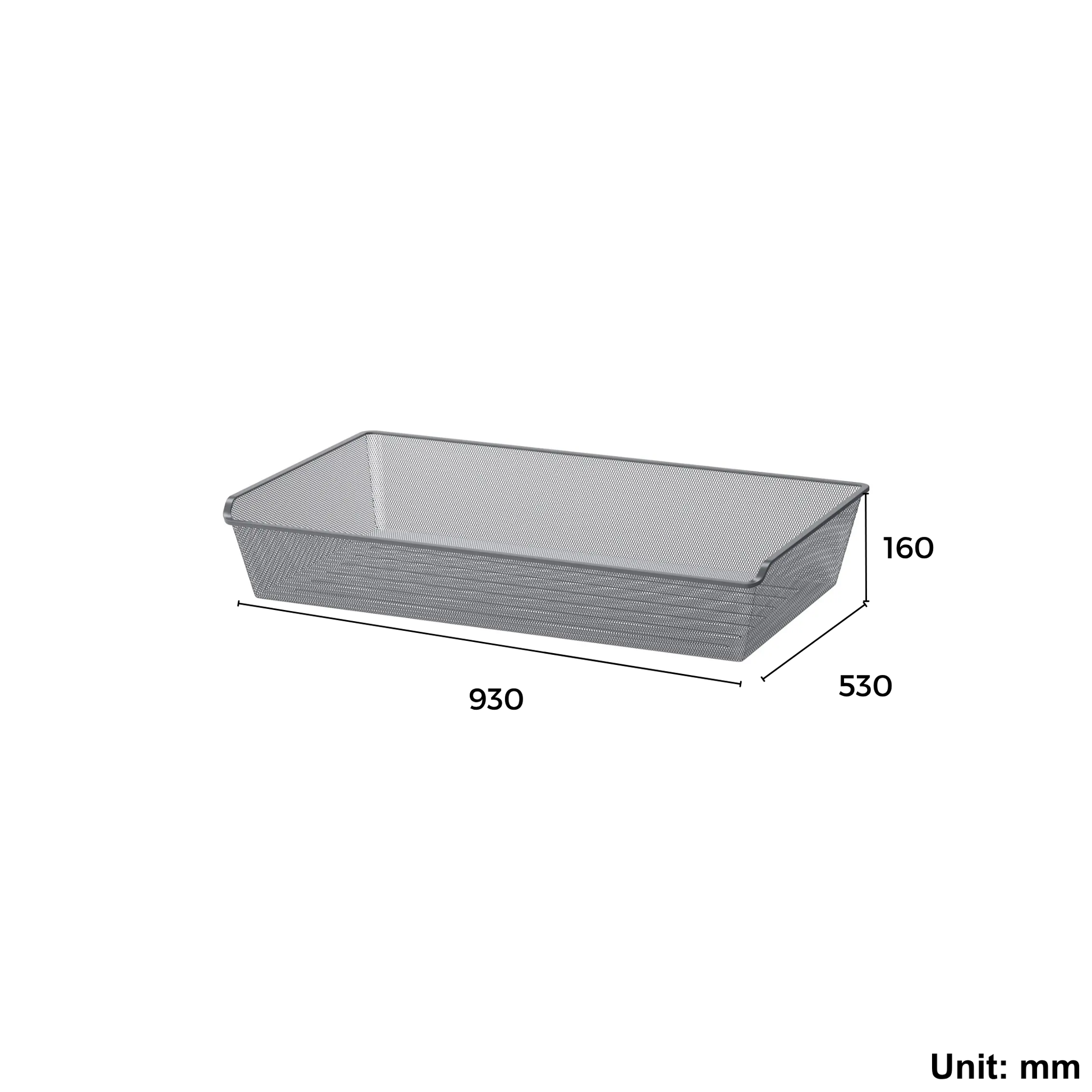 Wardrobe Mesh Basket 93x53x16cm Dark Grey (Ikea KOMPLEMENT)