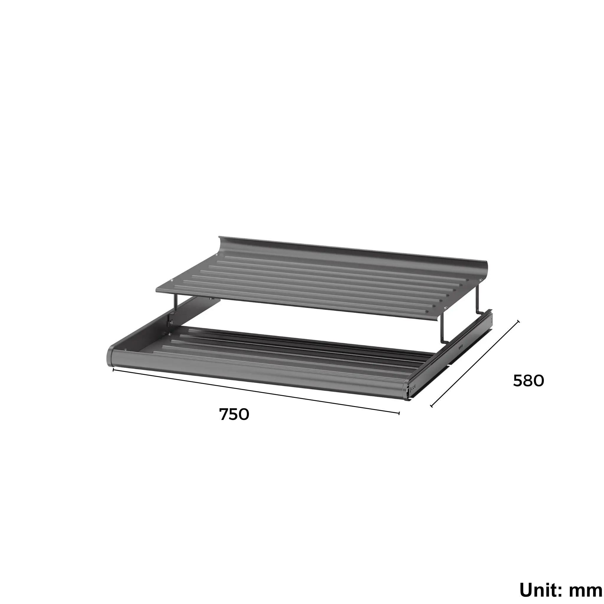 Wardrobe Pull-Out Shoe Shelf, Dark Grey, 75x58 cm (Ikea KOMPLEMENT)