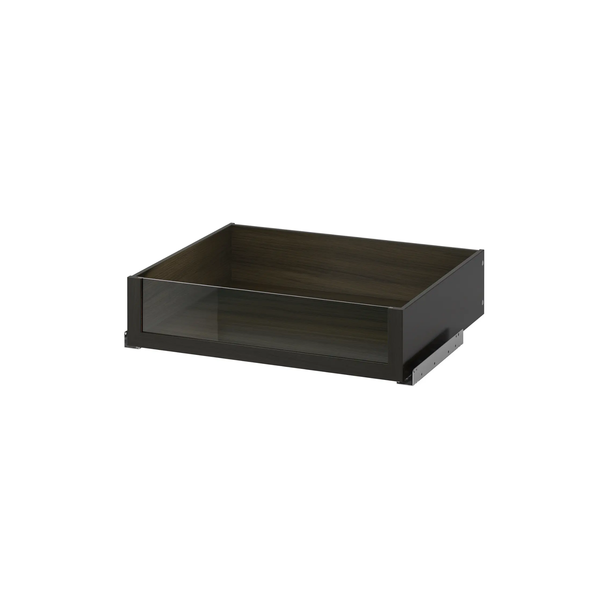 Wardrobe Drawer With Glass Front, Black-Brown, 75x58 cm (Ikea KOMPLEMENT)