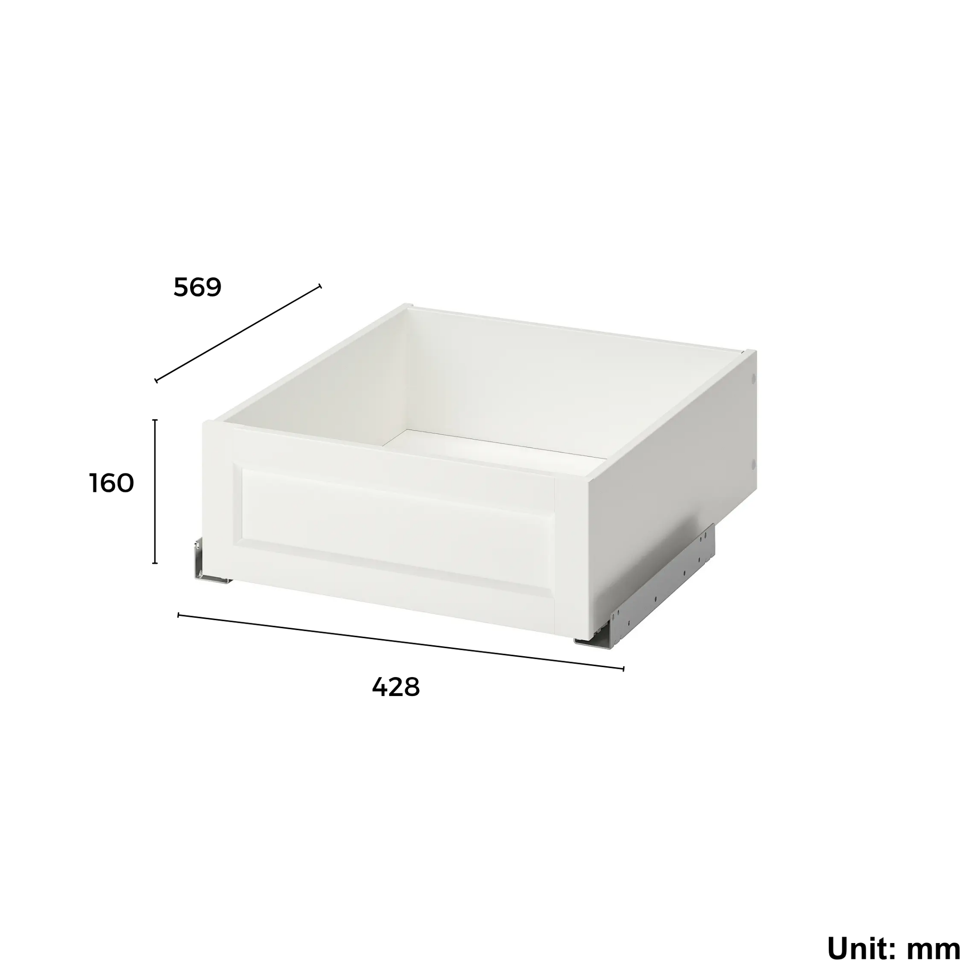 Wardrobe Drawer With Front Panel, White 50x58 cm (Ikea KOMPLEMENT)