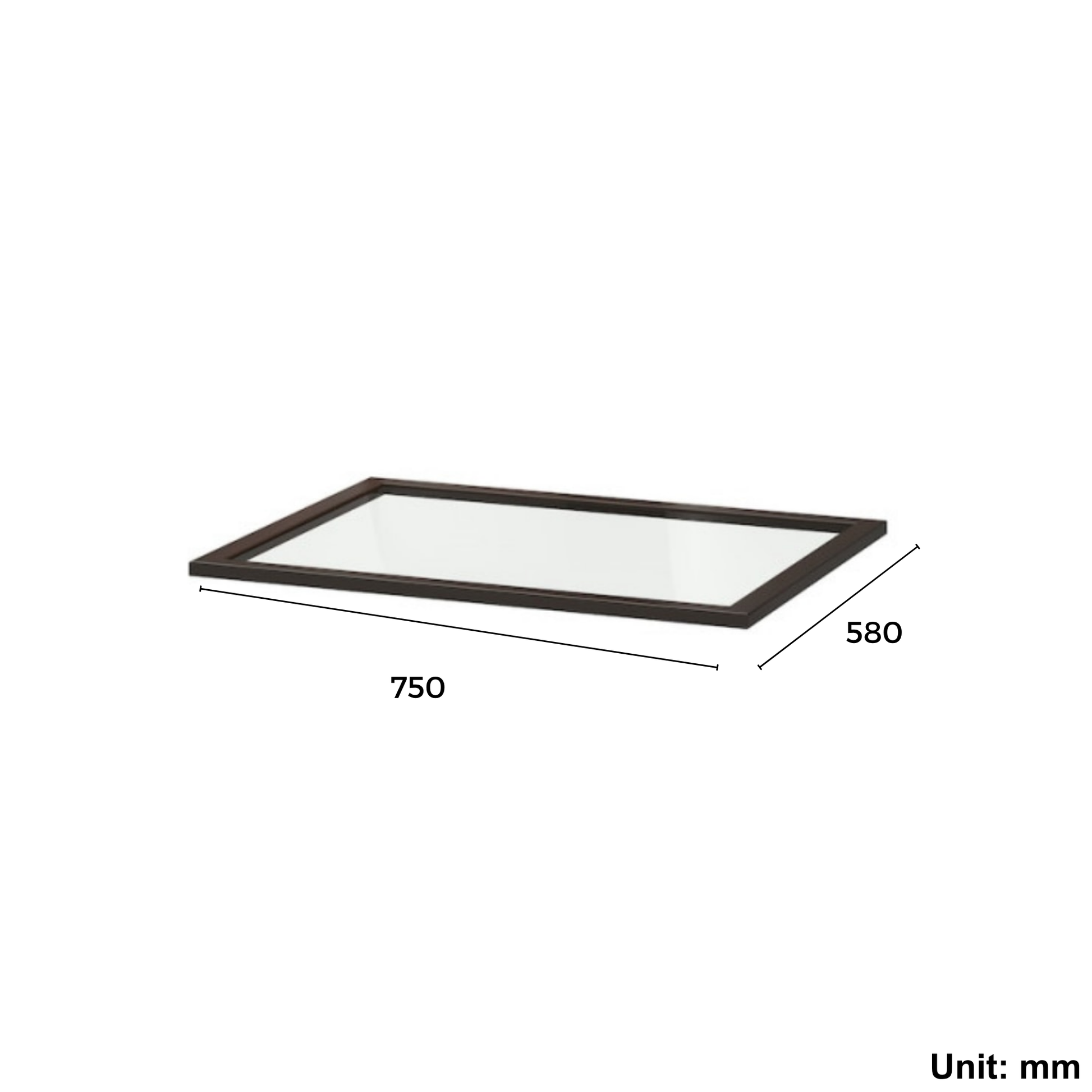 Wardrobe Glass Shelf Black-Brown 75x58 cm (Ikea KOMPLEMENT)