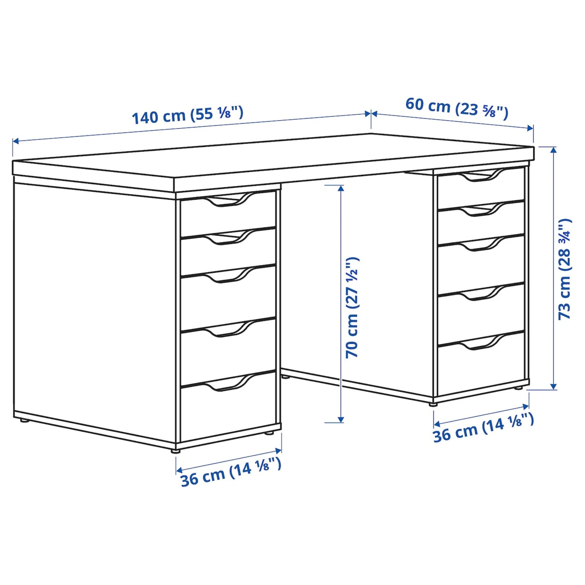 IKEA LAGKAPTEN / ALEX Desk white 140x60 cm