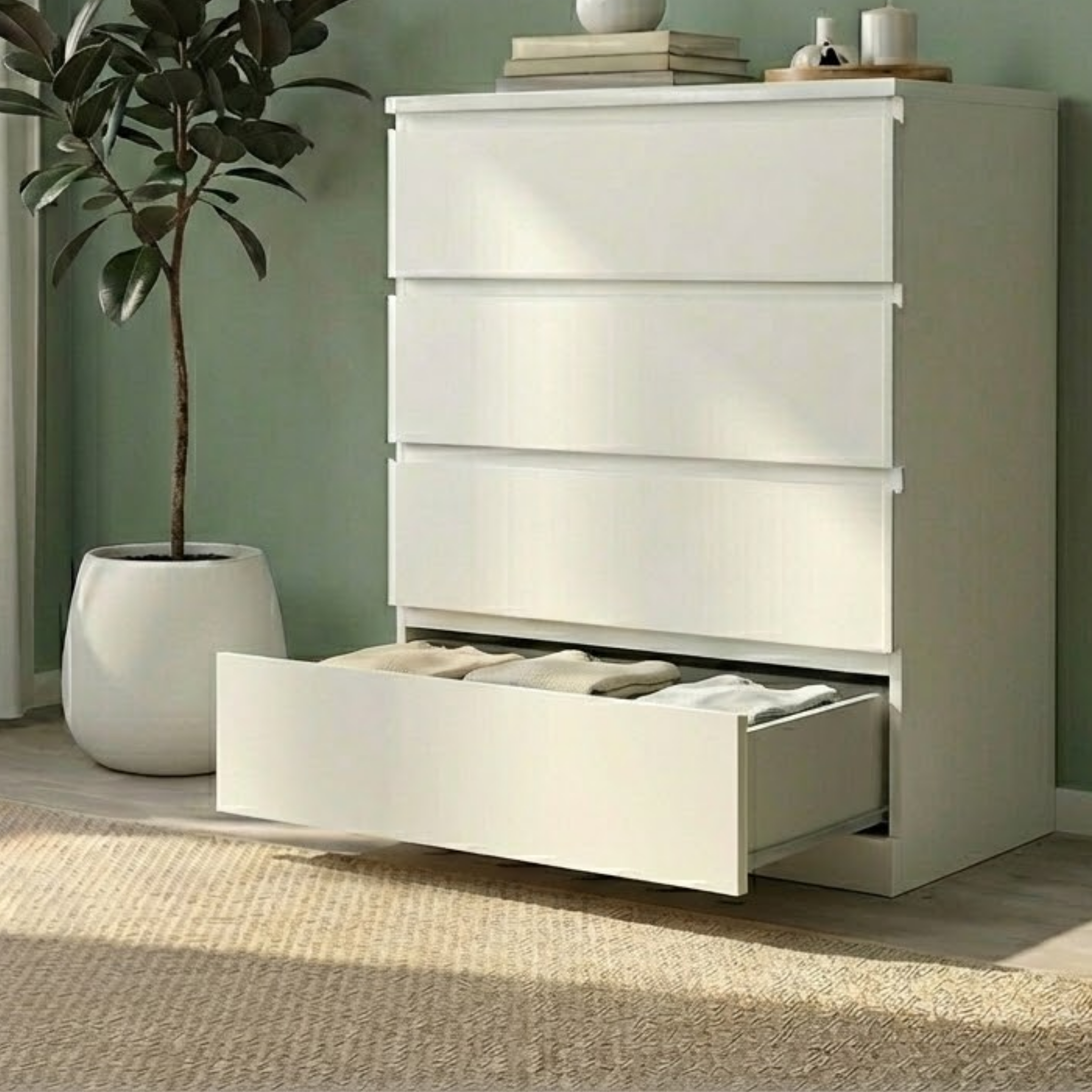IKEA MALM Chest of 4 Drawers 80x100cm White