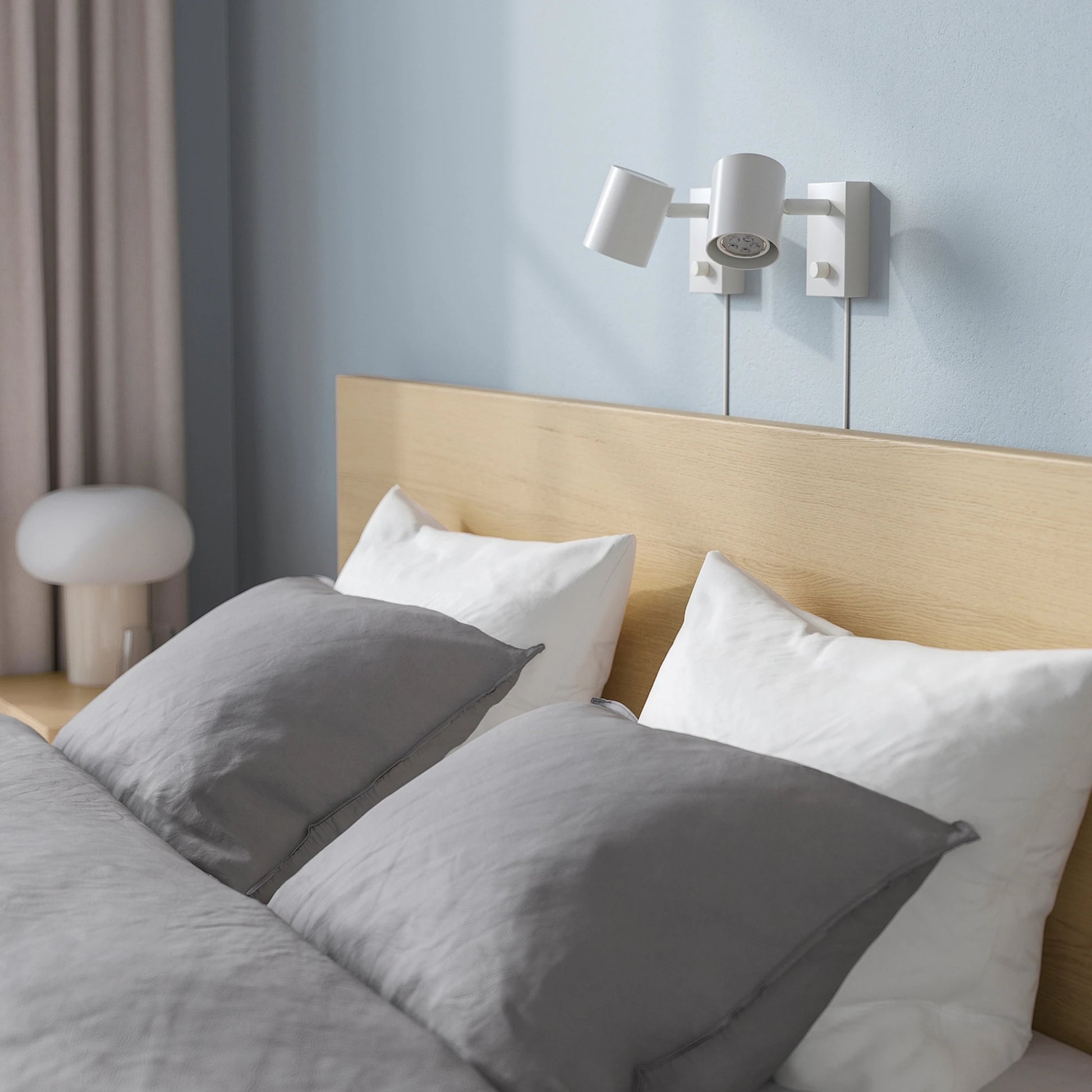 IKEA MALM Small Queen Bed Frame, High, White Stained Oak Veneer & Luroy
