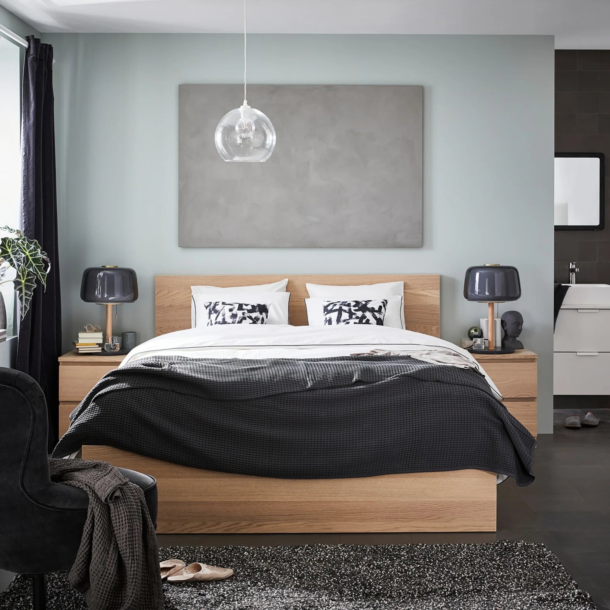 Ikea Malm Bed Frame, High, Natural Wood