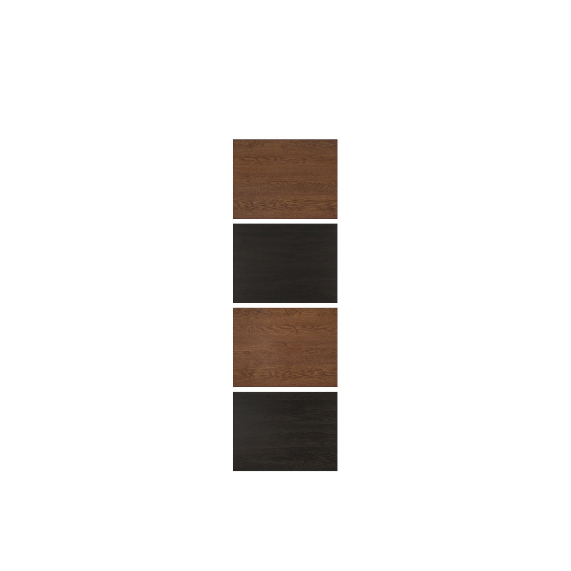 Wardrobe 4 Sliding Door Frame Panels, Dark Brown & Dark Wood, 75x236 cm (Ikea MEHAMN)