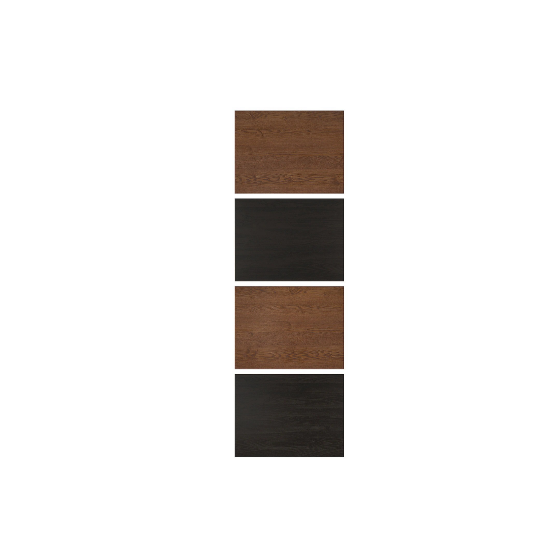 Wardrobe 4 Sliding Door Frame Panels, Dark Brown & Dark Wood (Ikea MEHAMN)