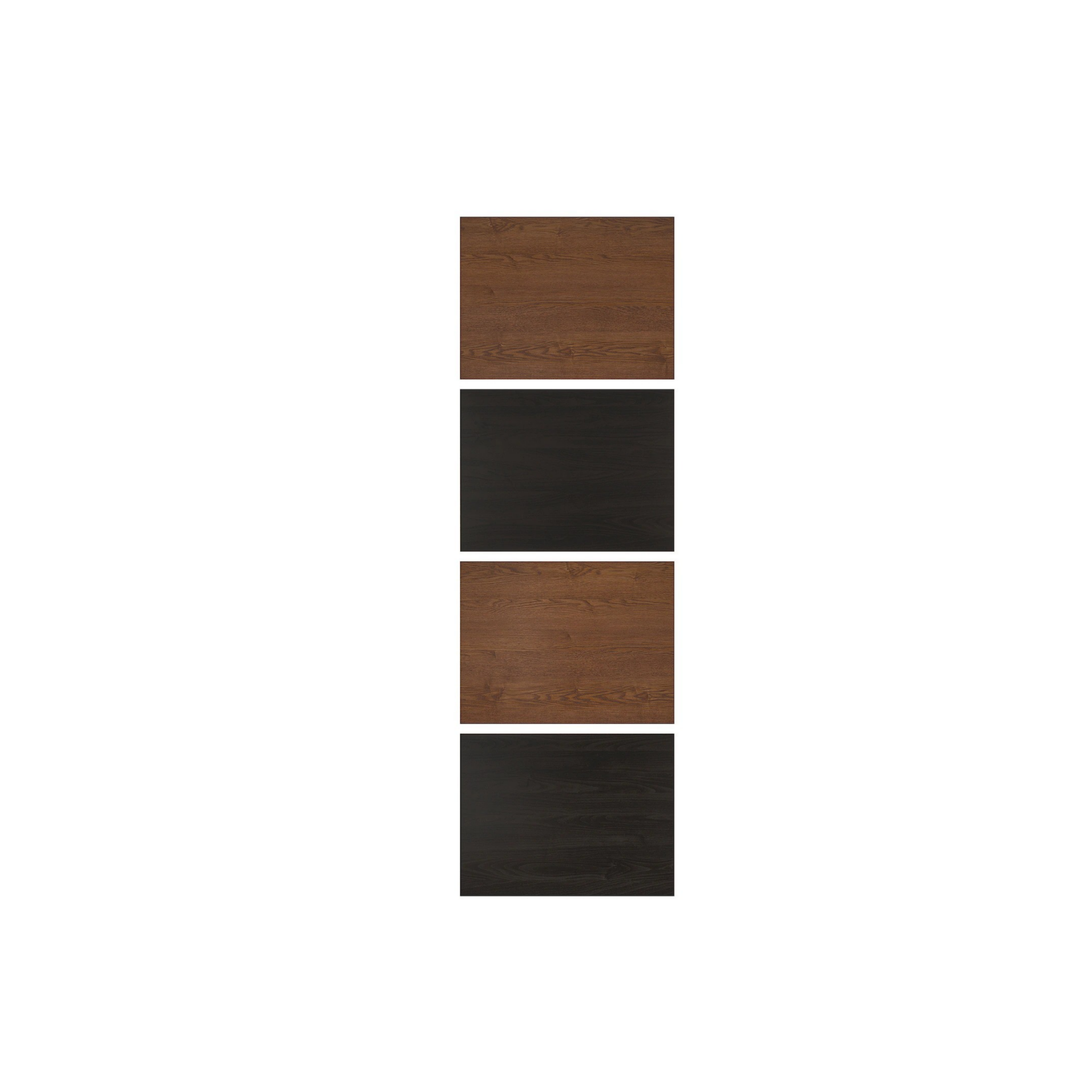 Wardrobe 4 Sliding Door Frame Panels, Dark Brown & Dark Wood (Ikea MEHAMN)