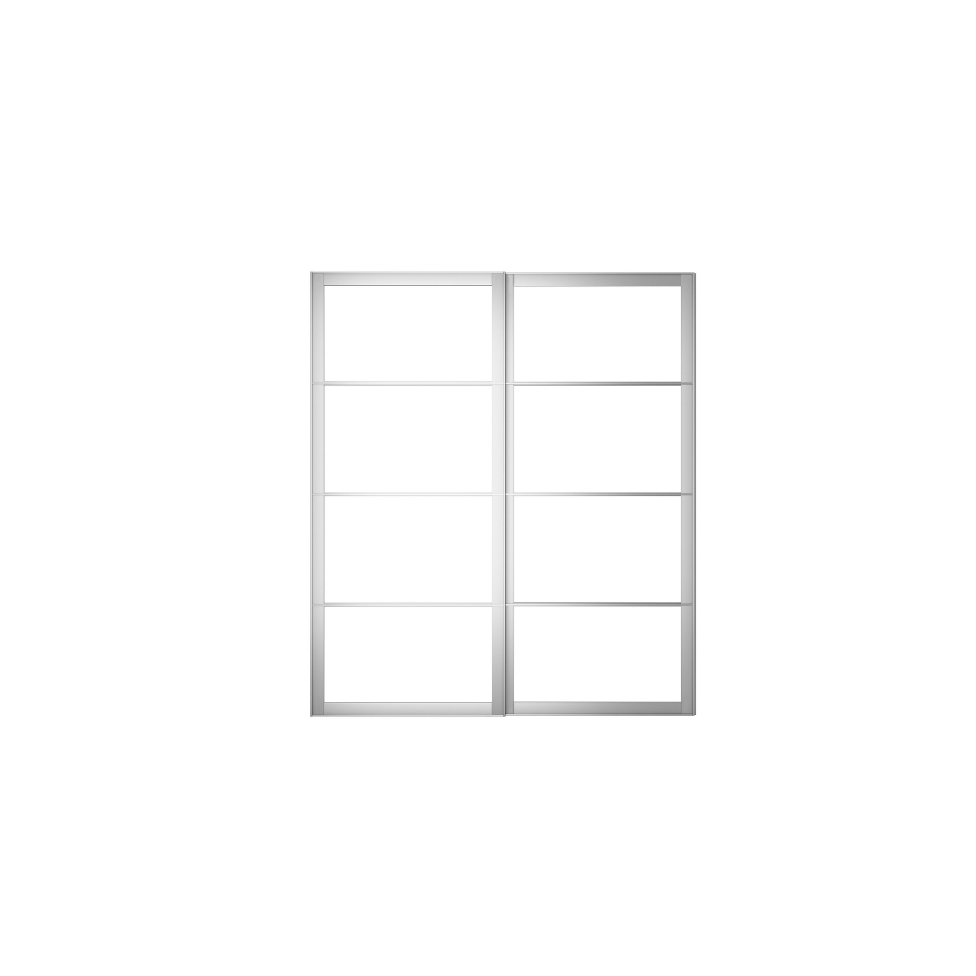 Wardrobe Sliding Door Frame With Track, Aluminum 200x236 cm (Ikea PAX)