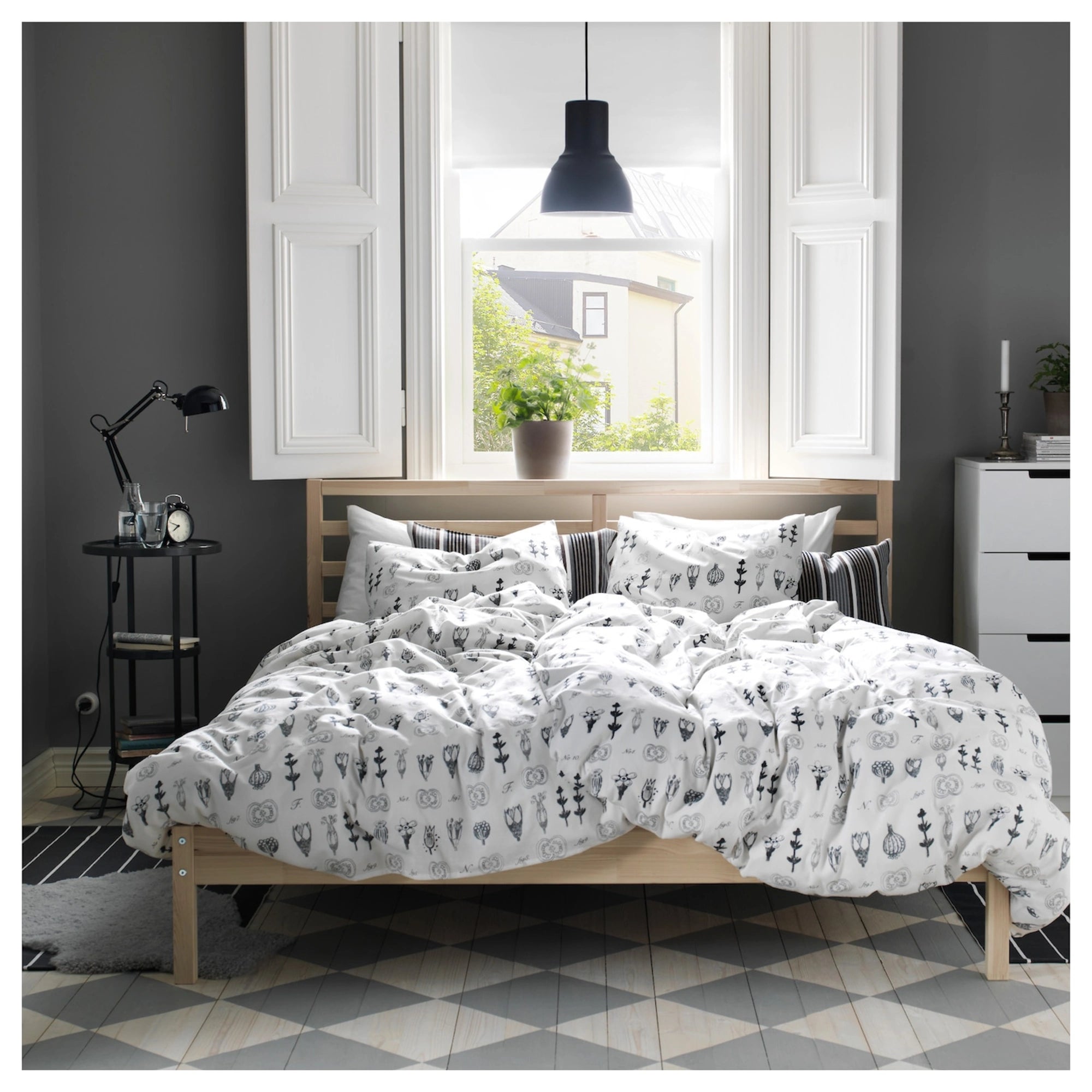 IKEA TARVA Small Queen Bed Frame, Pine & Luroy