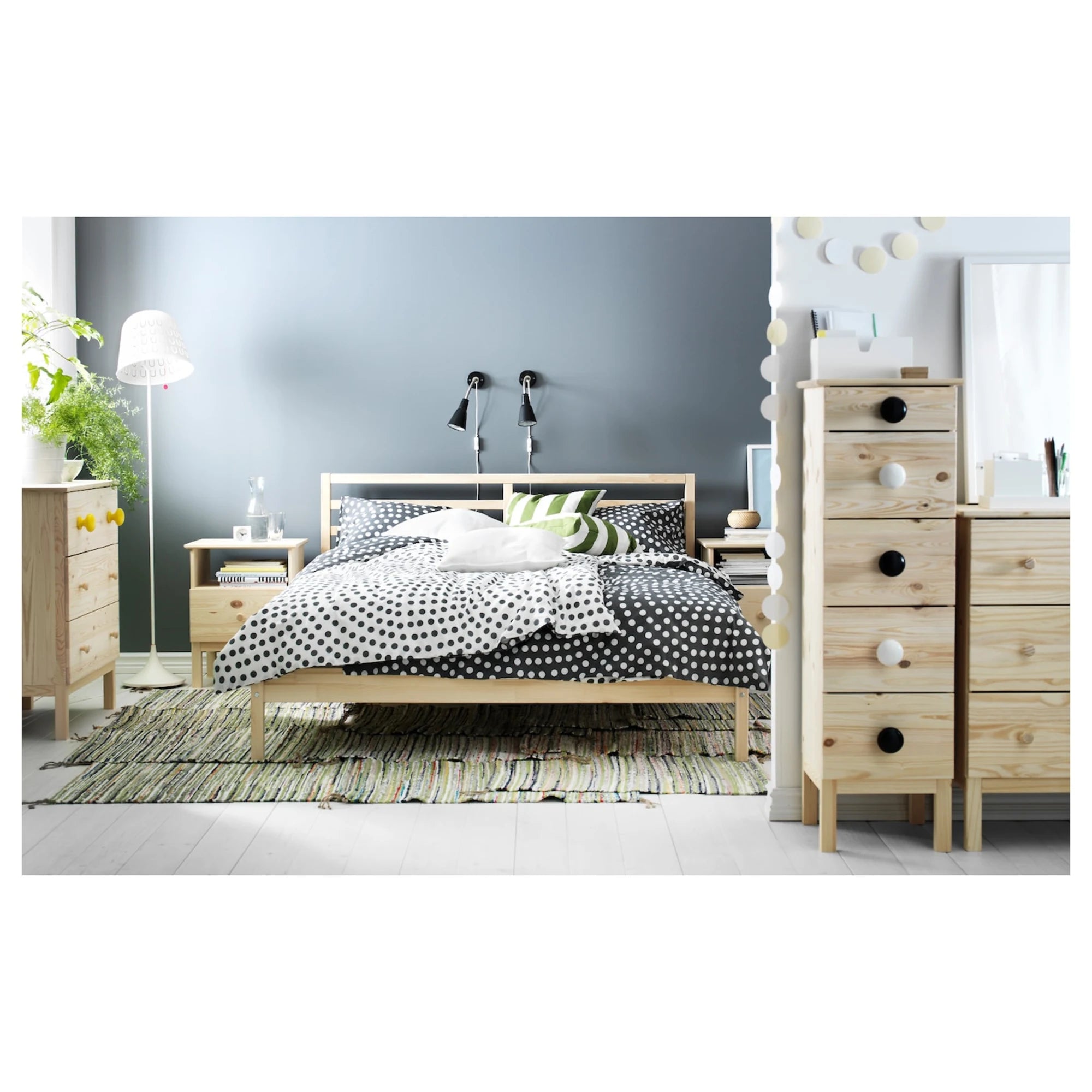 IKEA TARVA Small Queen Bed Frame, Pine & Luroy