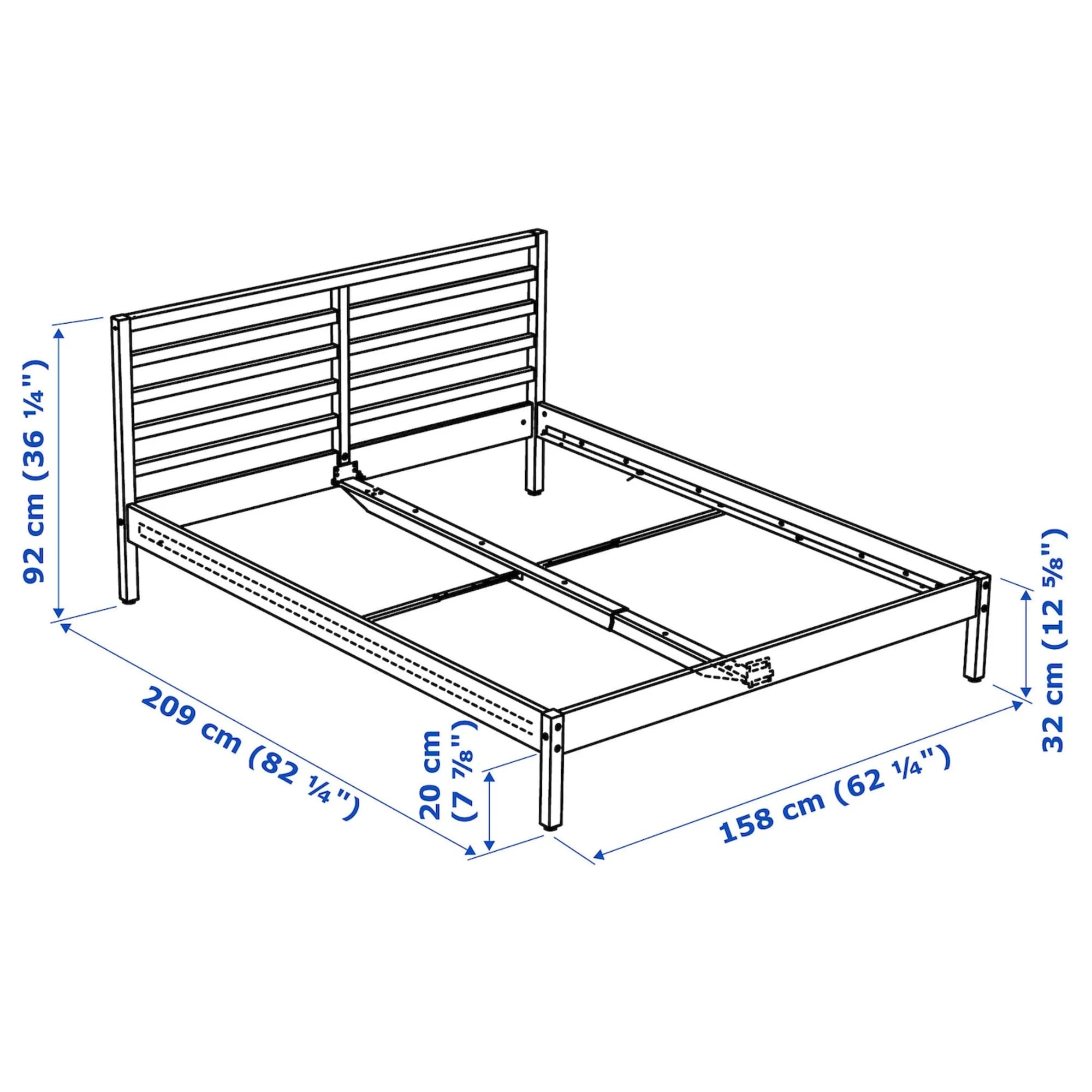 IKEA TARVA Small Queen Bed Frame, Pine & Luroy