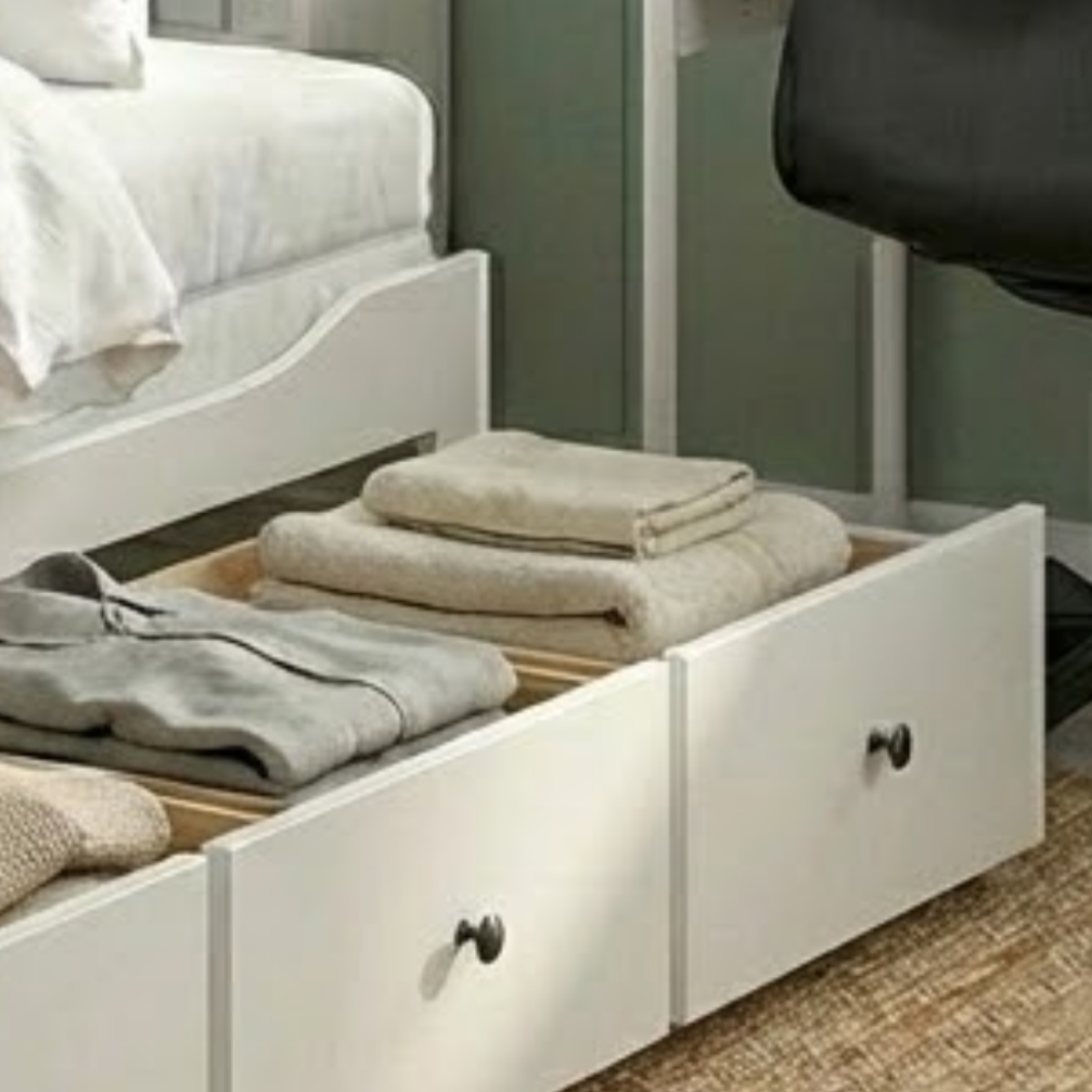 IKEA HEMNES Day-bed Frame and 2 Memory Foam Mattresses Combo, 80x200cm