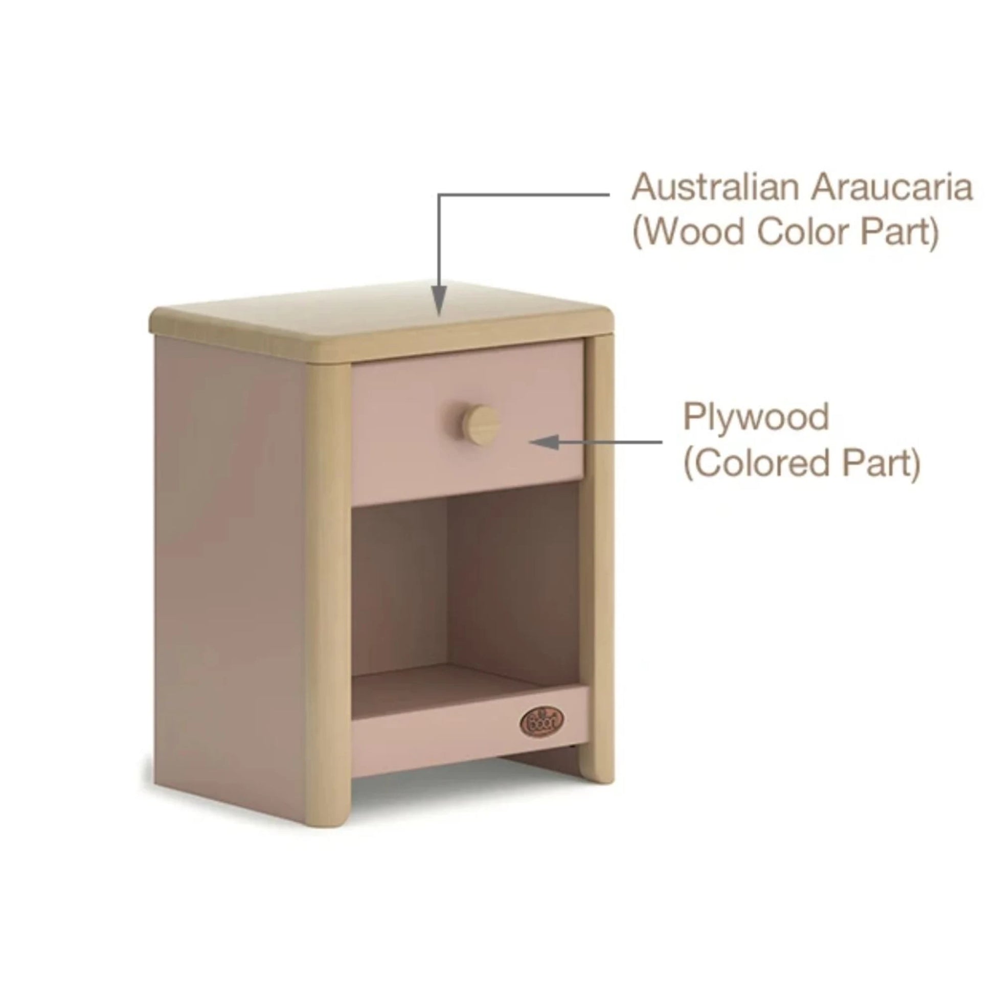 Boori Avalon Kids Bedside Table, Cherry