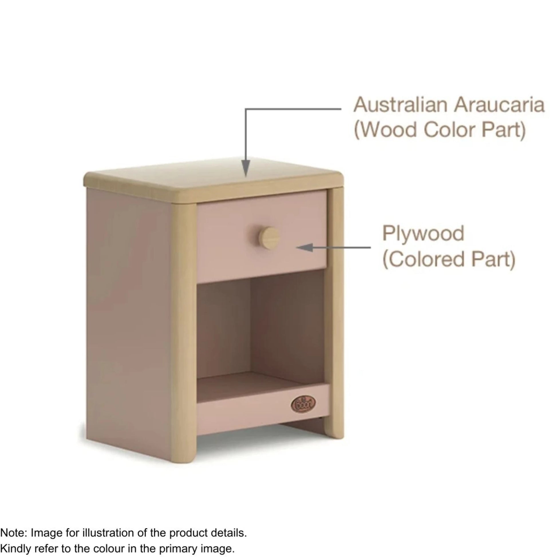 Boori Avalon Kids Bedside Table, Blueberry