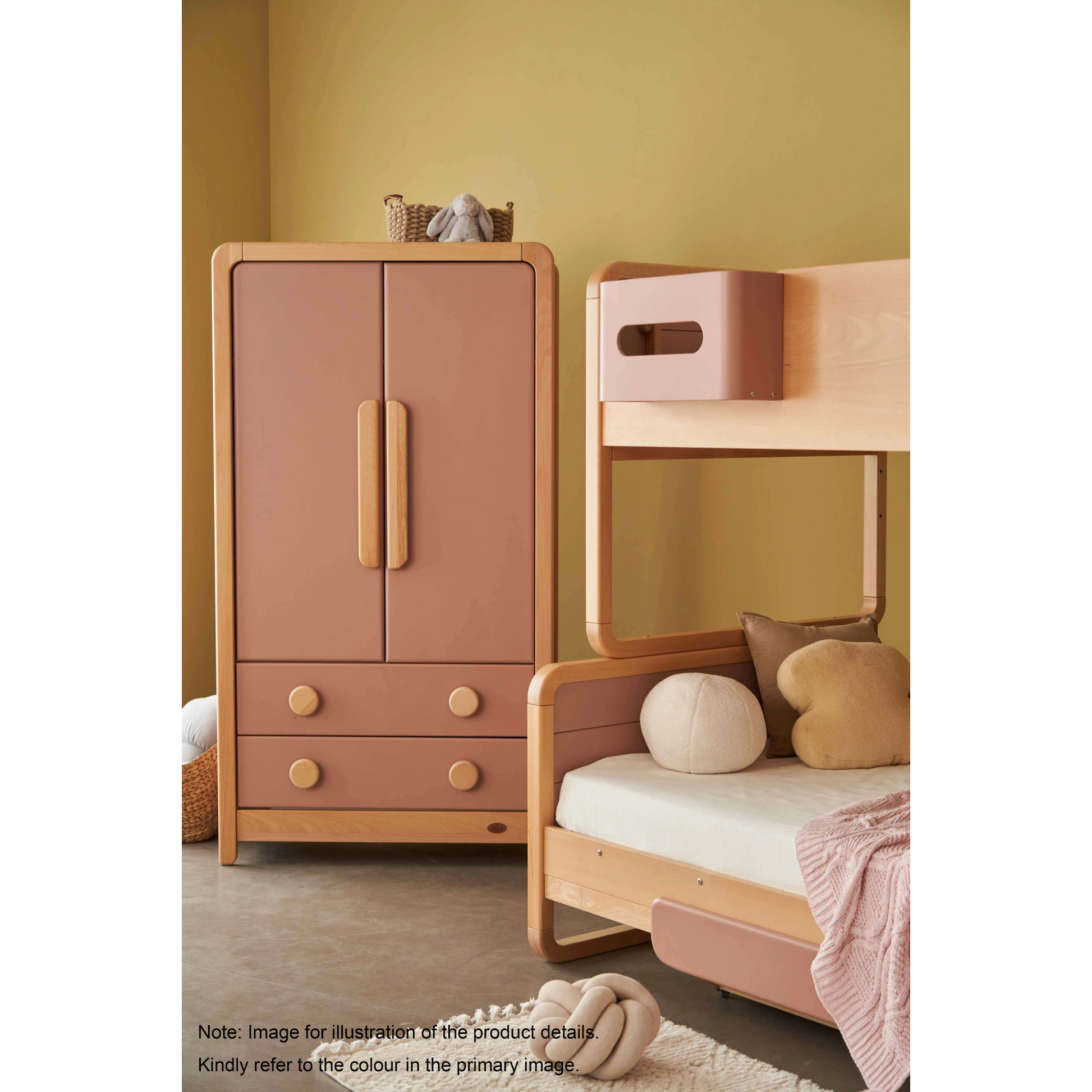 Boori Byron Kids 2 Door wardrobe with 2 drawers, Barley White