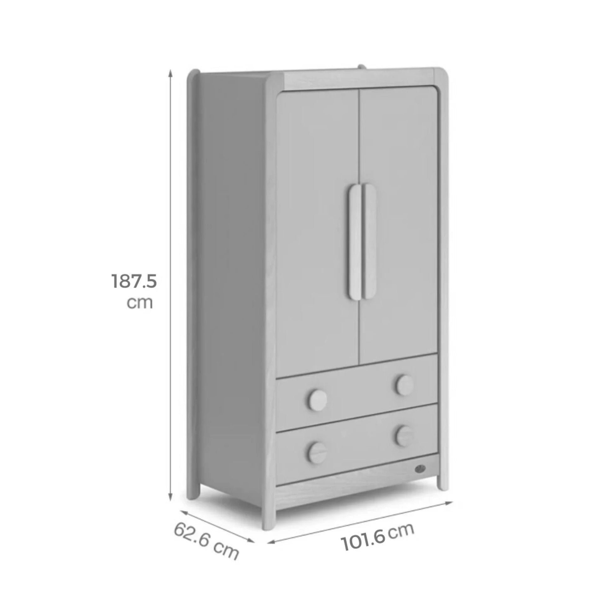Boori Byron Kids 2 Door wardrobe with 2 drawers, Barley White