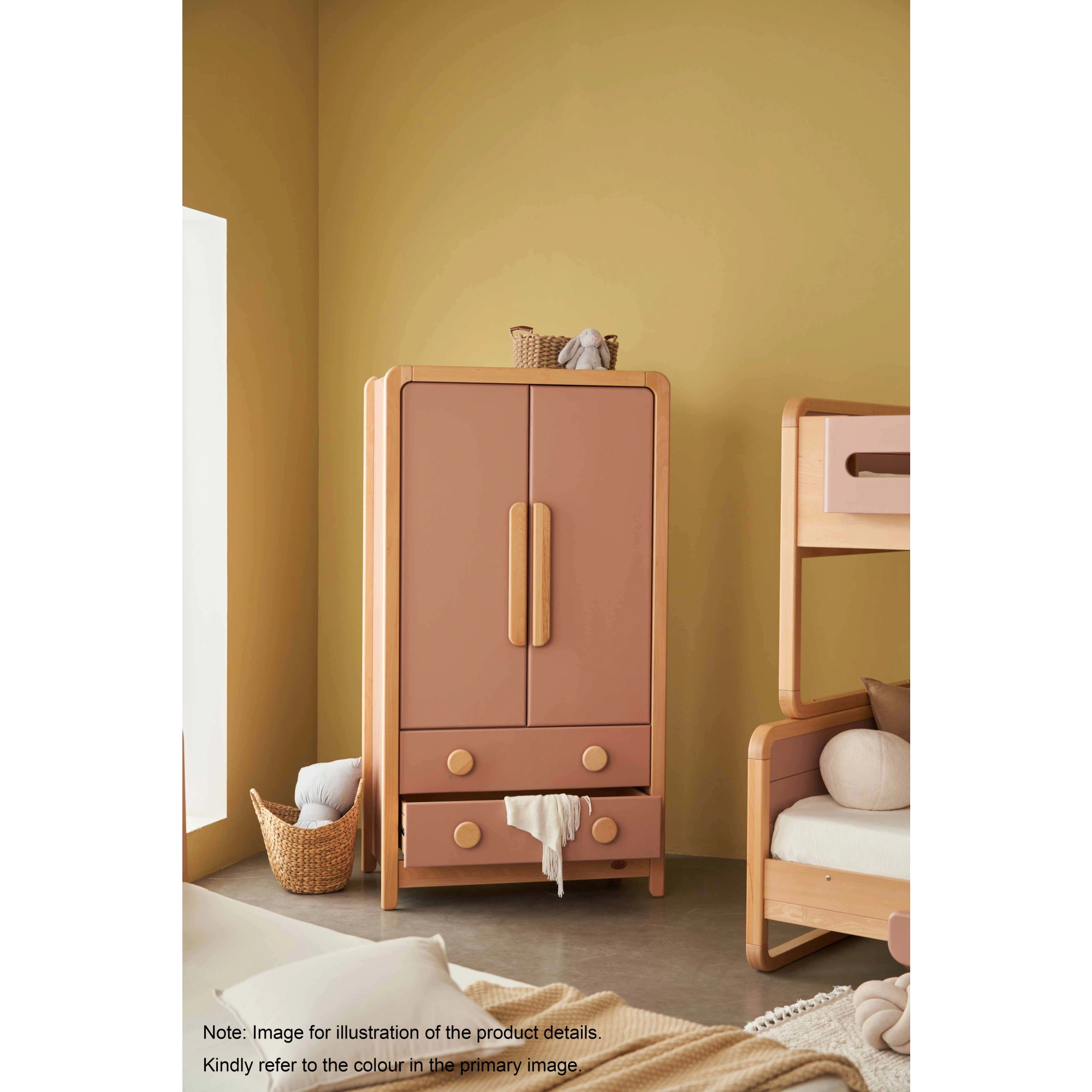 Boori Byron Kids 2 Door wardrobe with 2 drawers, Blueberry