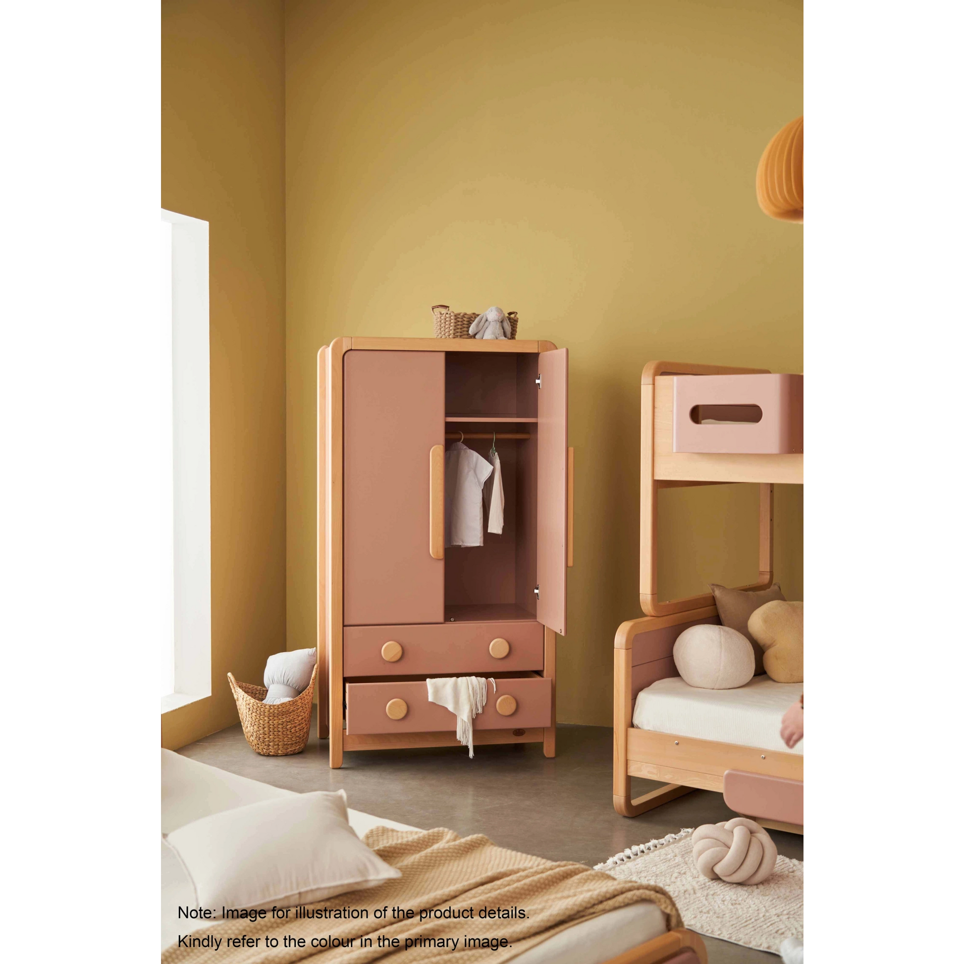 Boori Byron Kids 2 Door wardrobe with 2 drawers, Blueberry