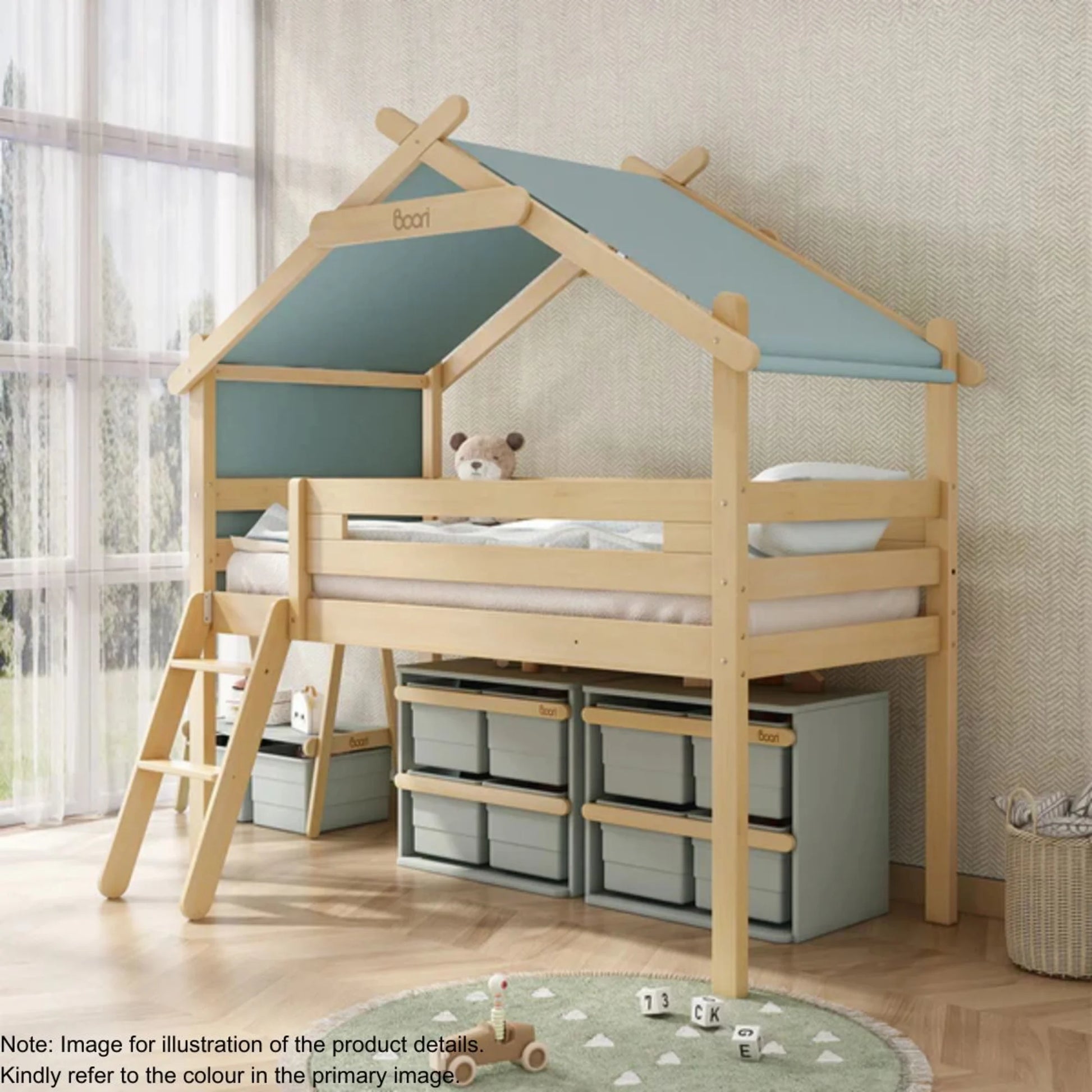 Boori Forest Kids Teepee NZ Single Loft Bed with Tent Canopy