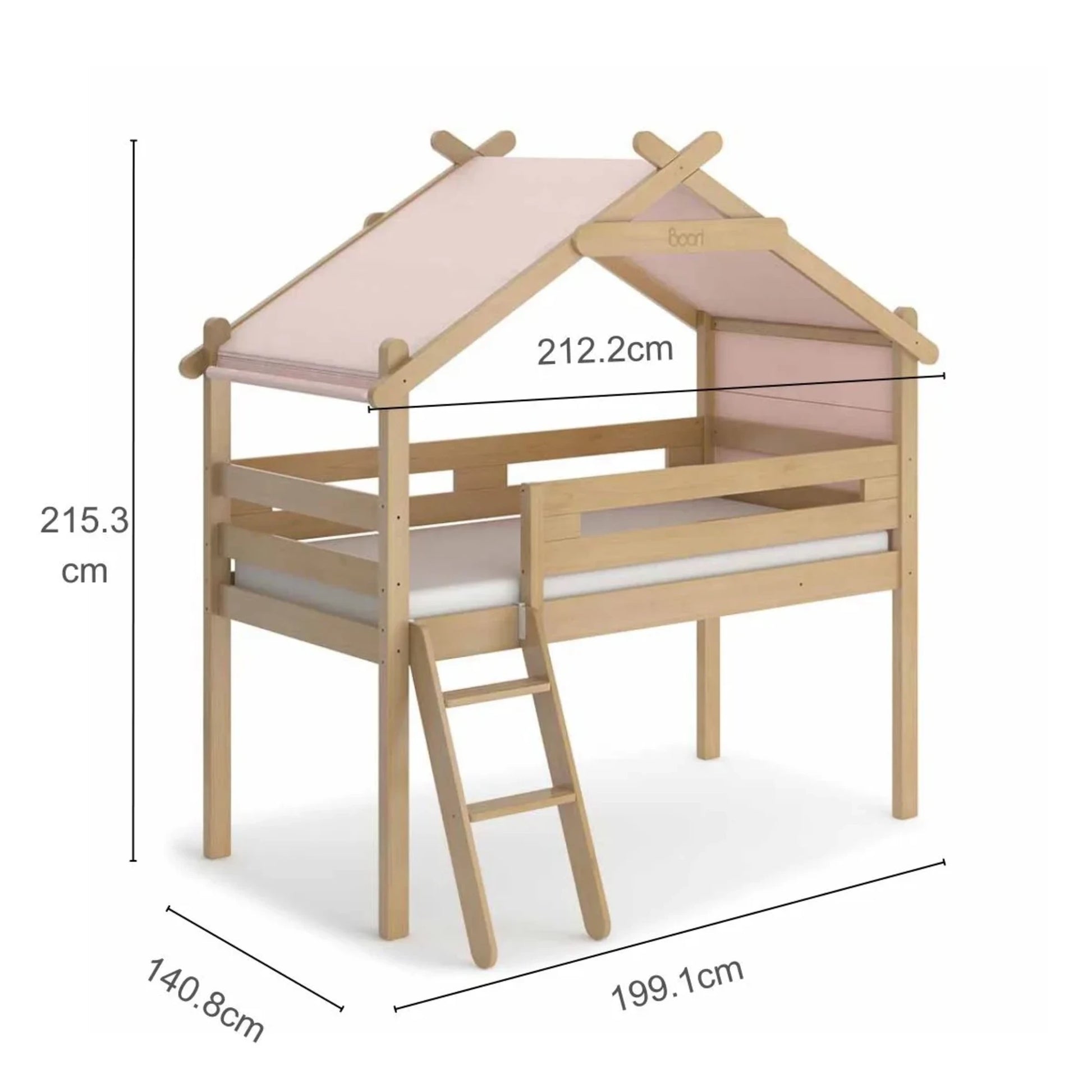 Boori Forest Kids Teepee NZ Single Loft Bed with Tent Canopy