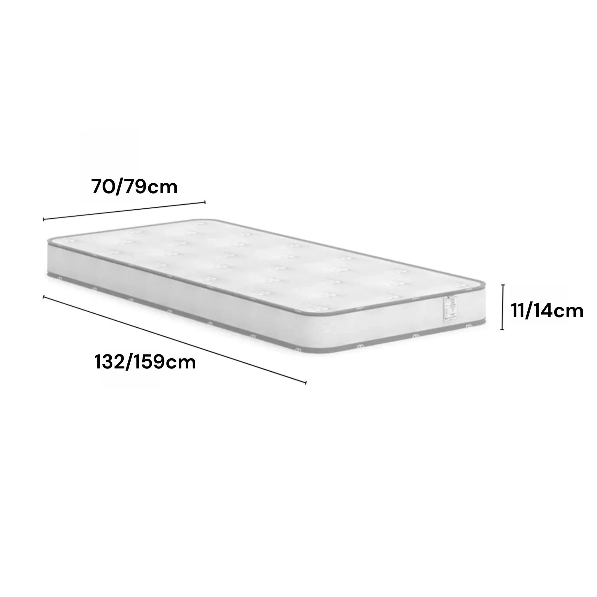 Boori Natty Pocket Spring Cot Mattress, White