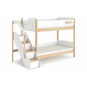 Boori Natty Kids NZ King Single Bunk Bed with Storage Staircase, Barley White