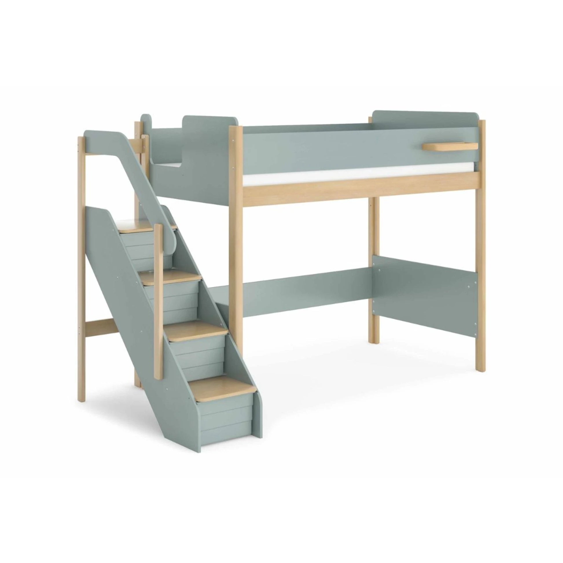Boori Natty Kids NZ King Single Loft Bed with Storage Staircase, Blueberry