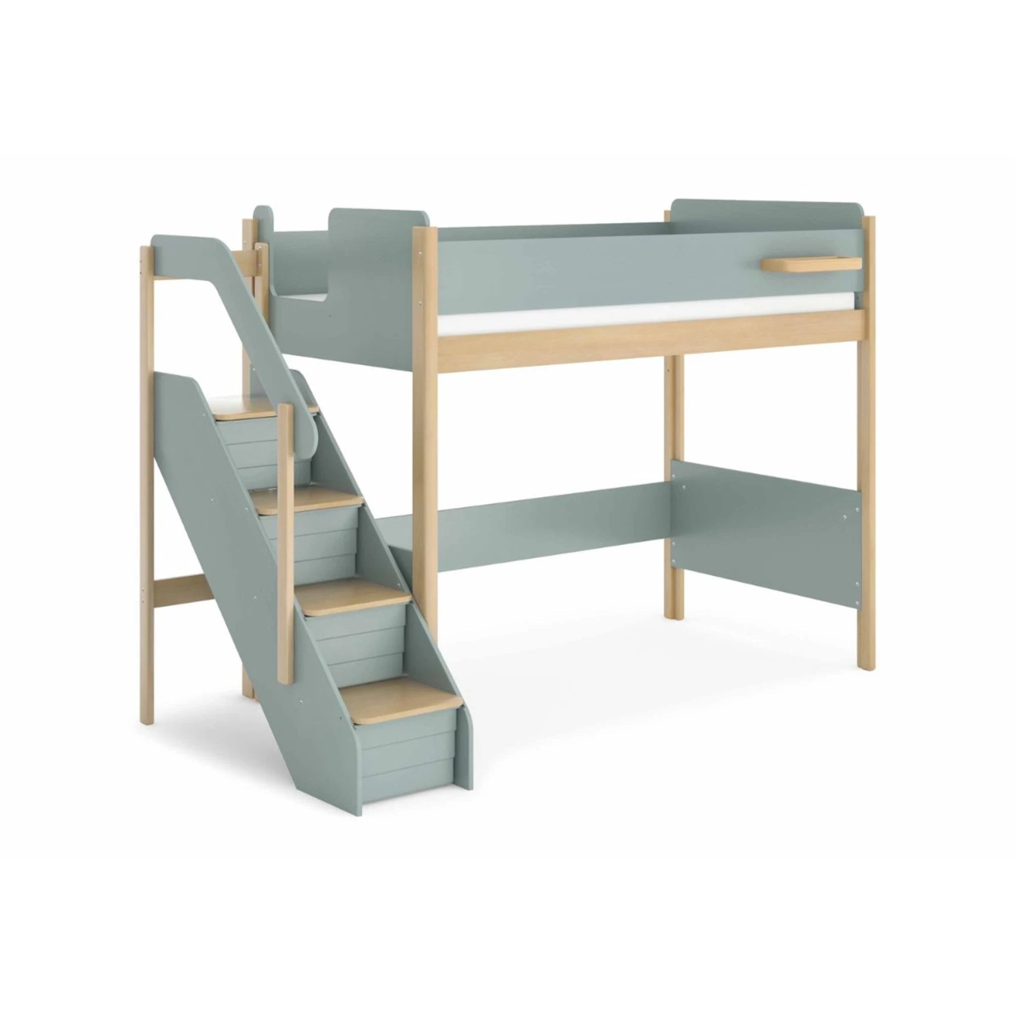 Boori Natty Kids NZ King Single Loft Bed with Storage Staircase, Blueberry
