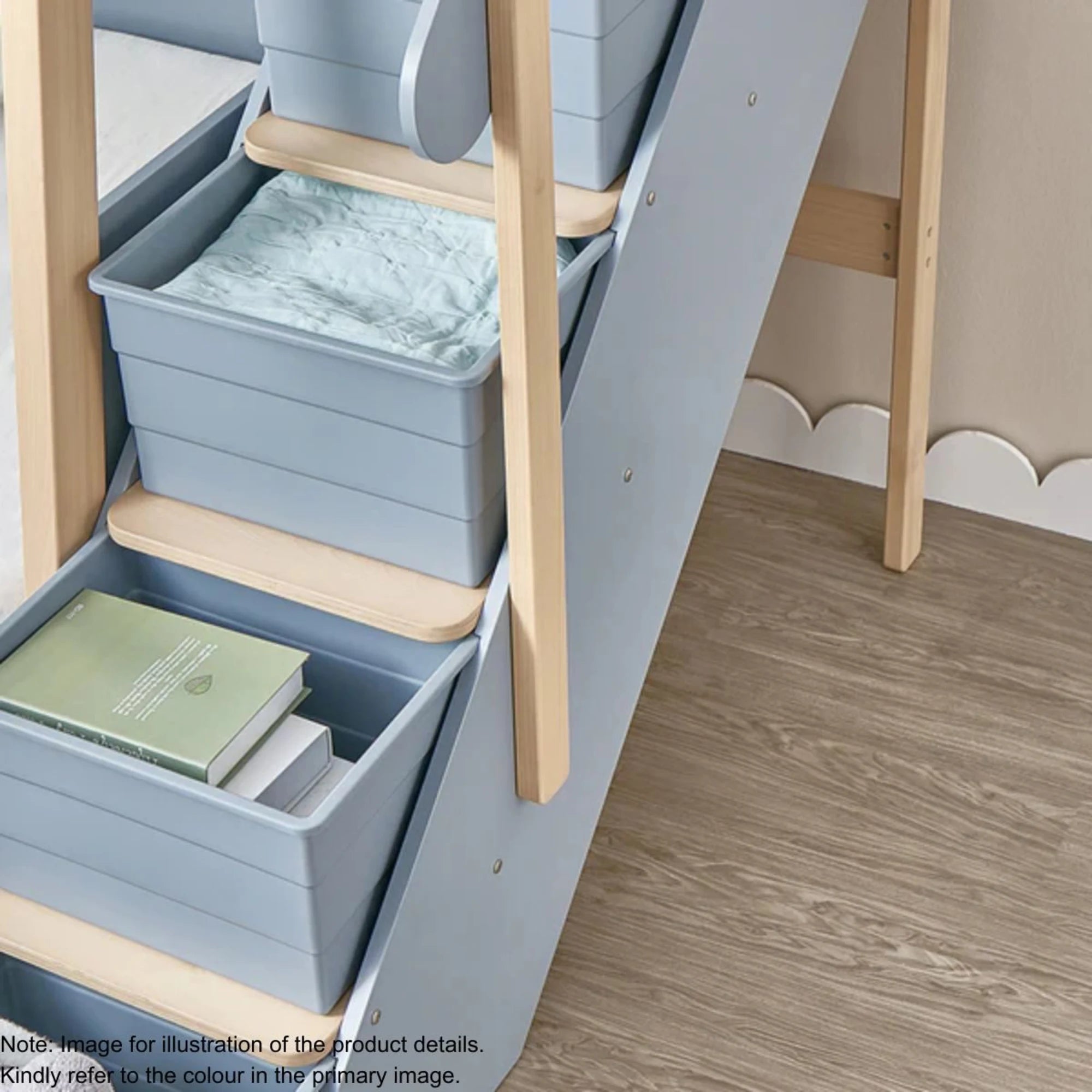 Boori Natty Kids NZ King Single Loft Bed with Storage Staircase, Cherry