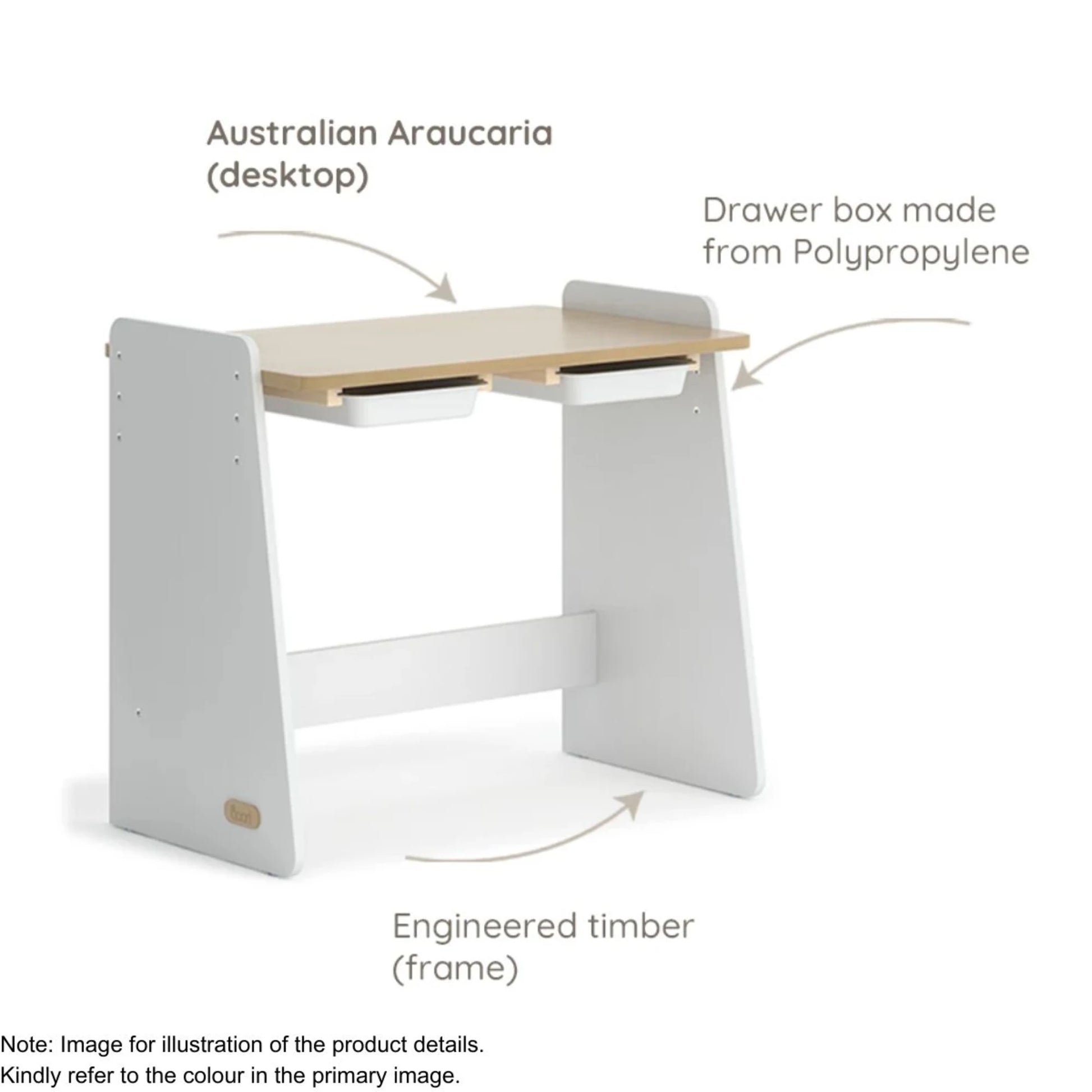 Boori Natty Kids Desk, Blueberry