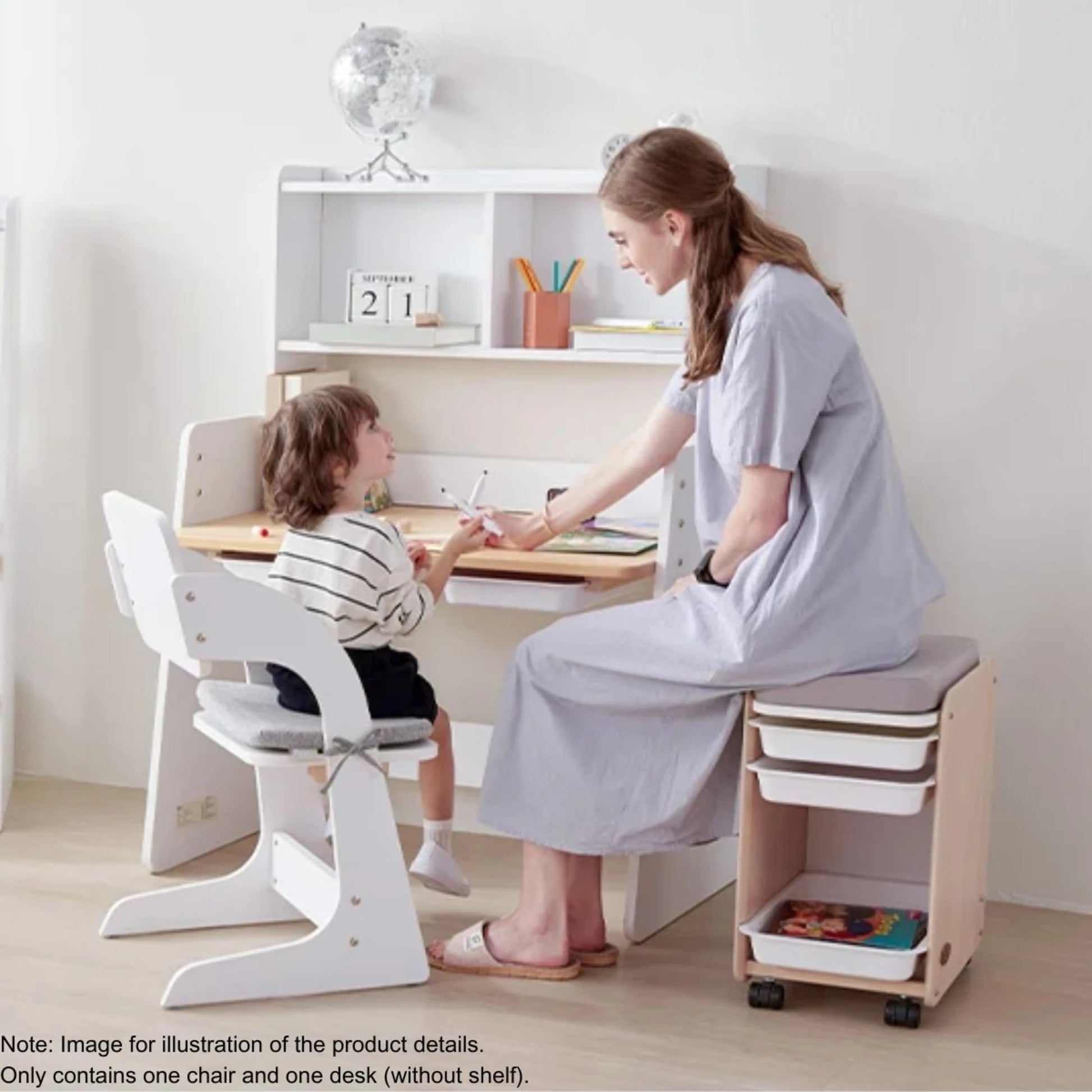 Boori Natty Kids Desk with Study Chair, Barley White