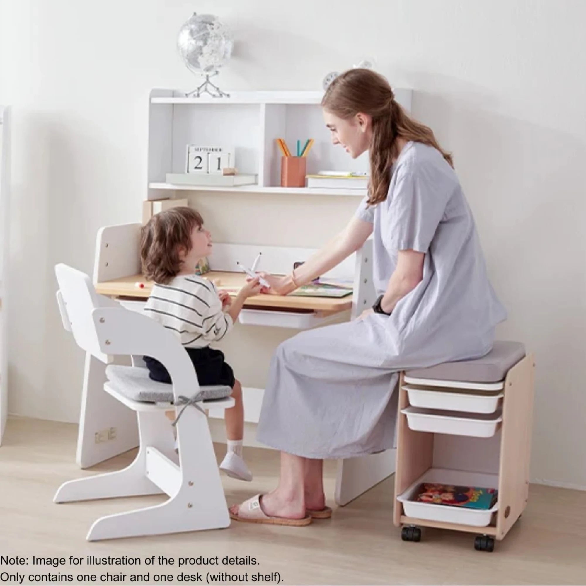 Boori Natty Kids Desk with Study Chair, Barley White