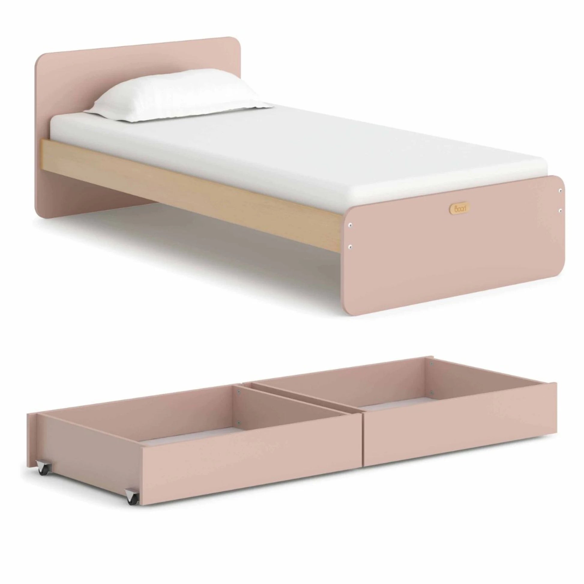 Boori Neat Kids NZ Single Bed with 2 Underbed Storage Drawers, Cherry