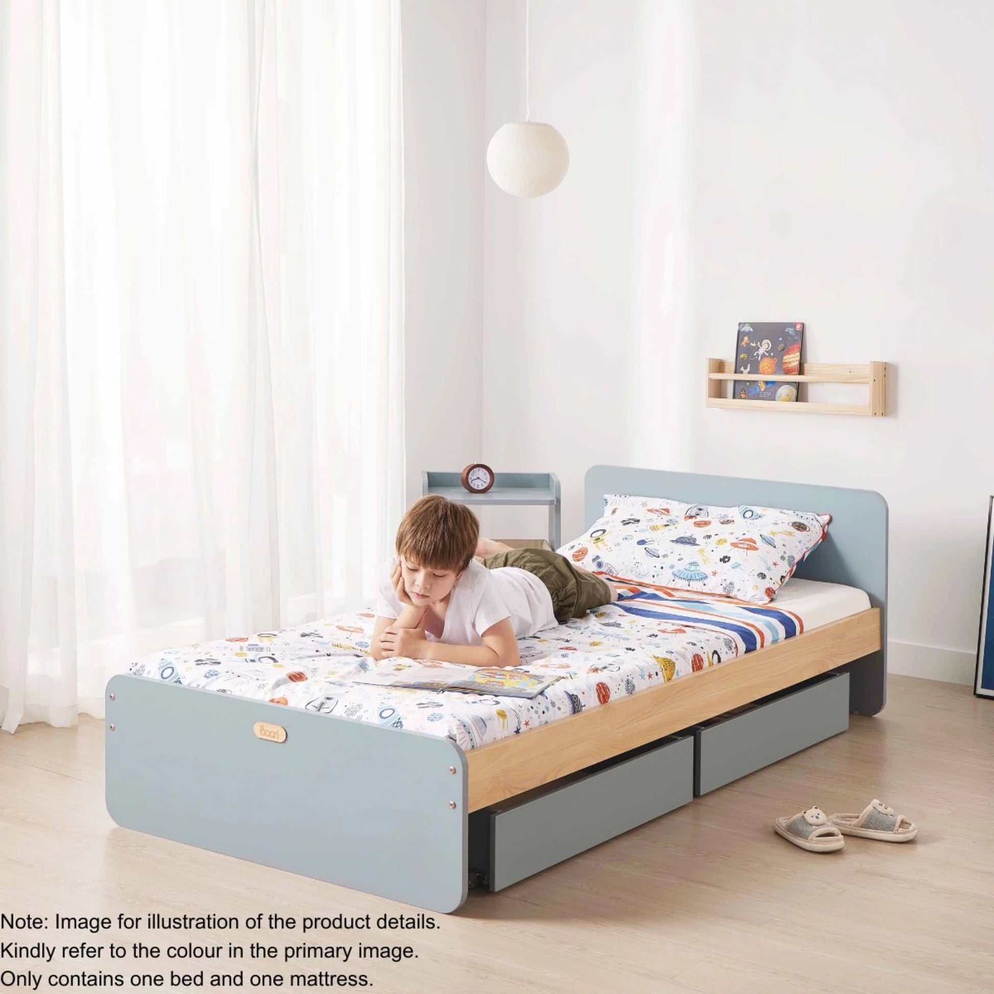 Boori Neat Kids NZ Single Bed with Spring Mattress, Cherry